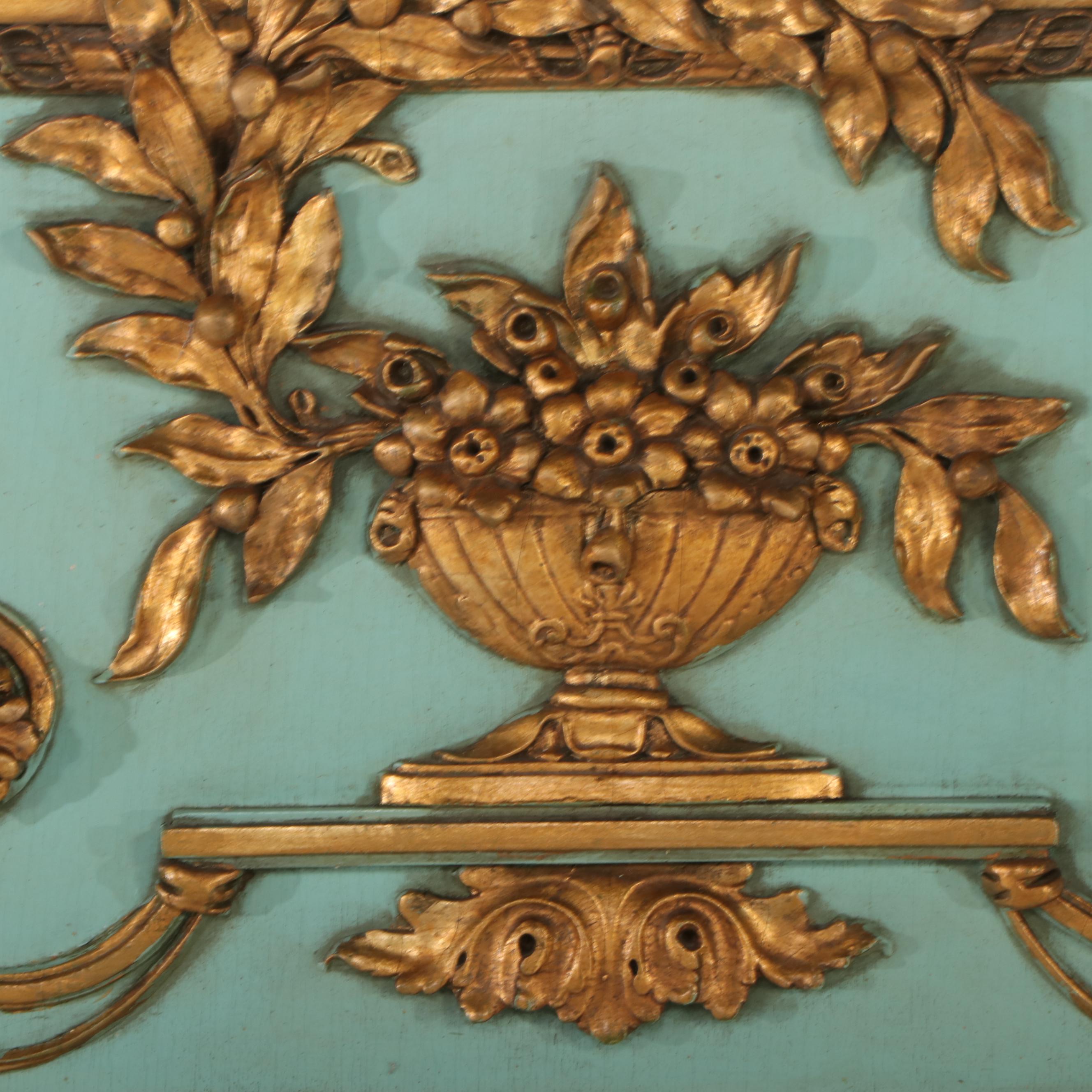 Louis XVI Style Parcel Gilt Trumeau Wall Mirror, 20th Century