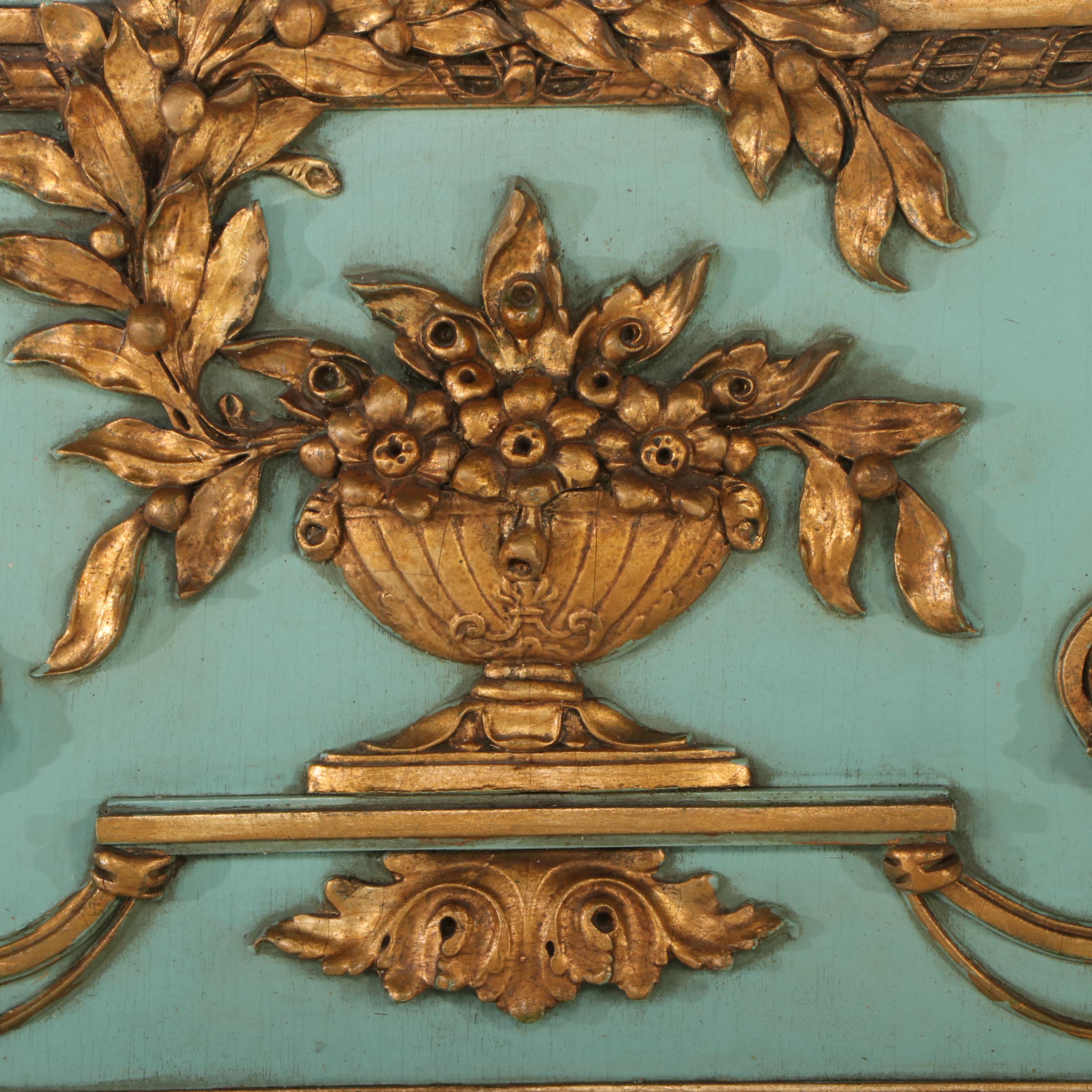 Louis XVI Style Parcel Gilt Trumeau Wall Mirror, 20th Century