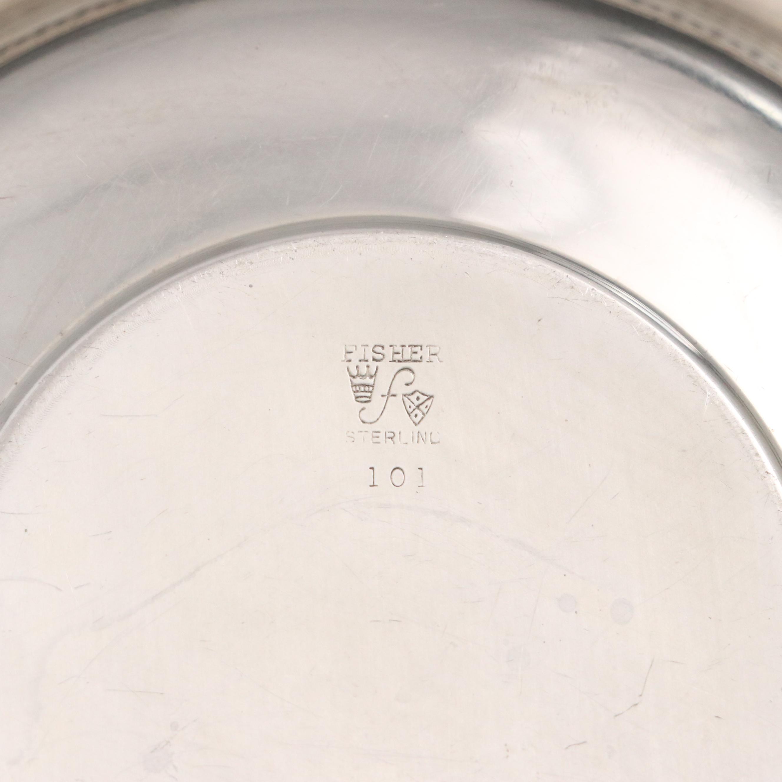 Fisher Sterling Silver Dish with Gorham "Buttercup" and Other Souvenir Spoons