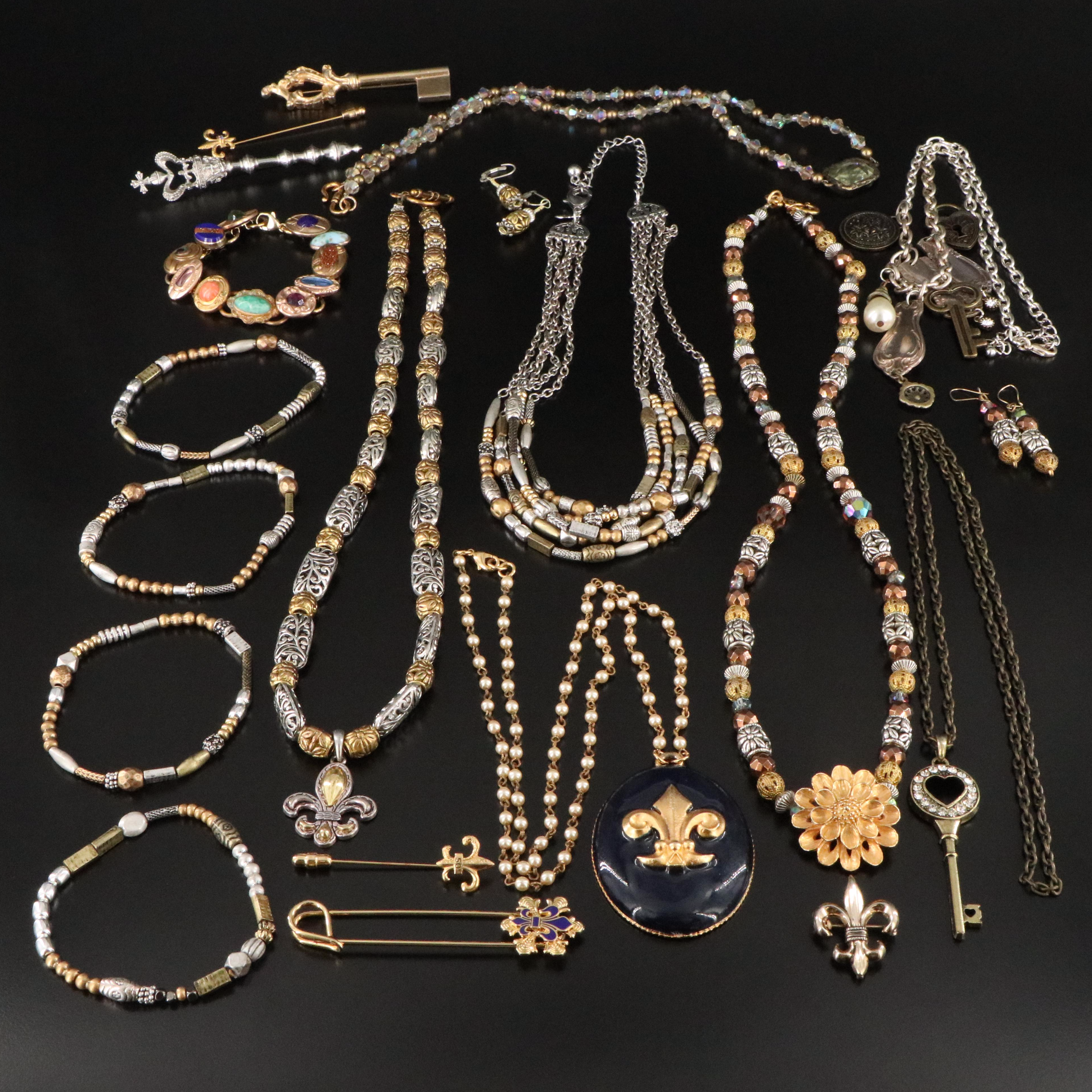 Costume Jewelry Collection Including Sterling