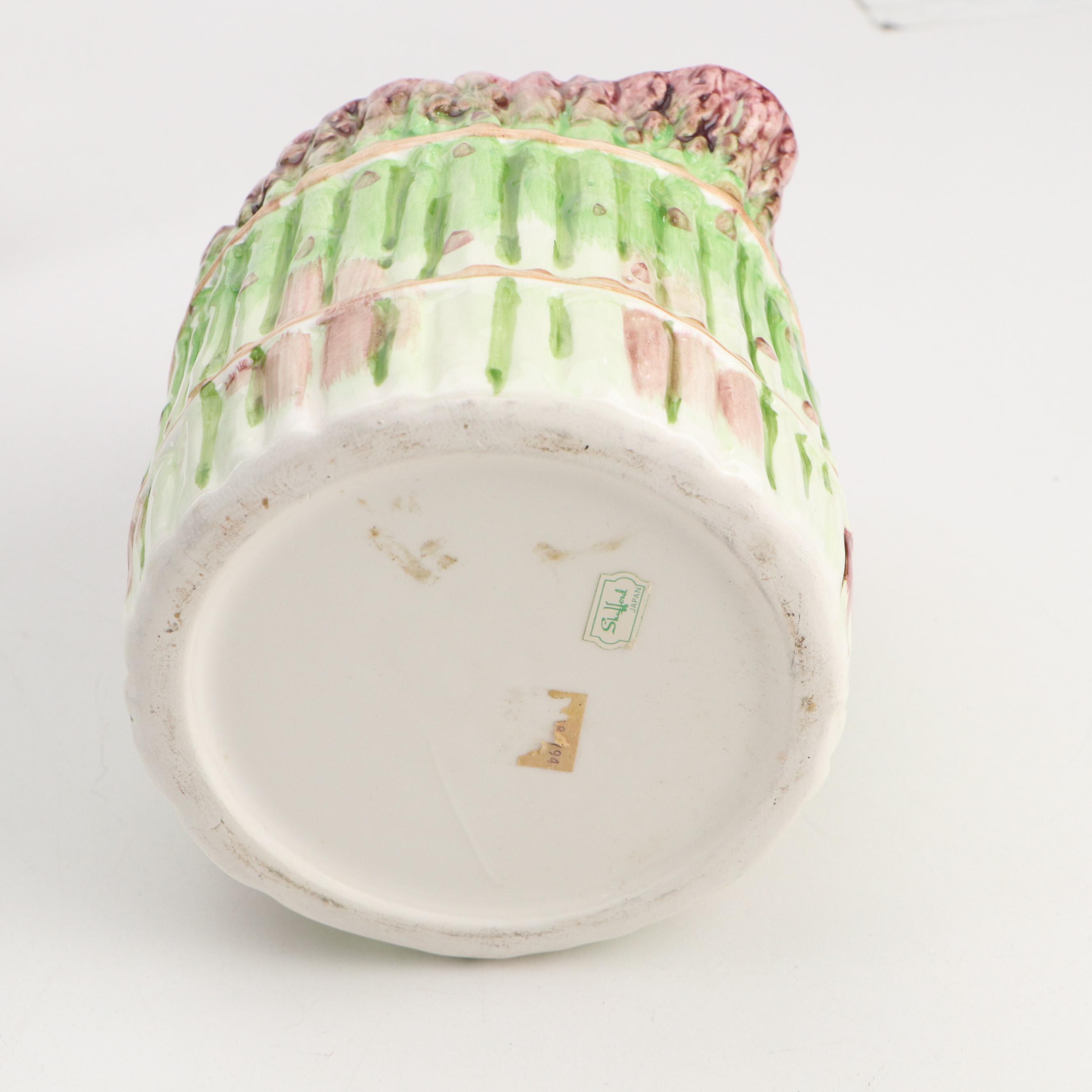 Fitz and Floyd "Asparagus" with Other Plate, Tray and Pitcher