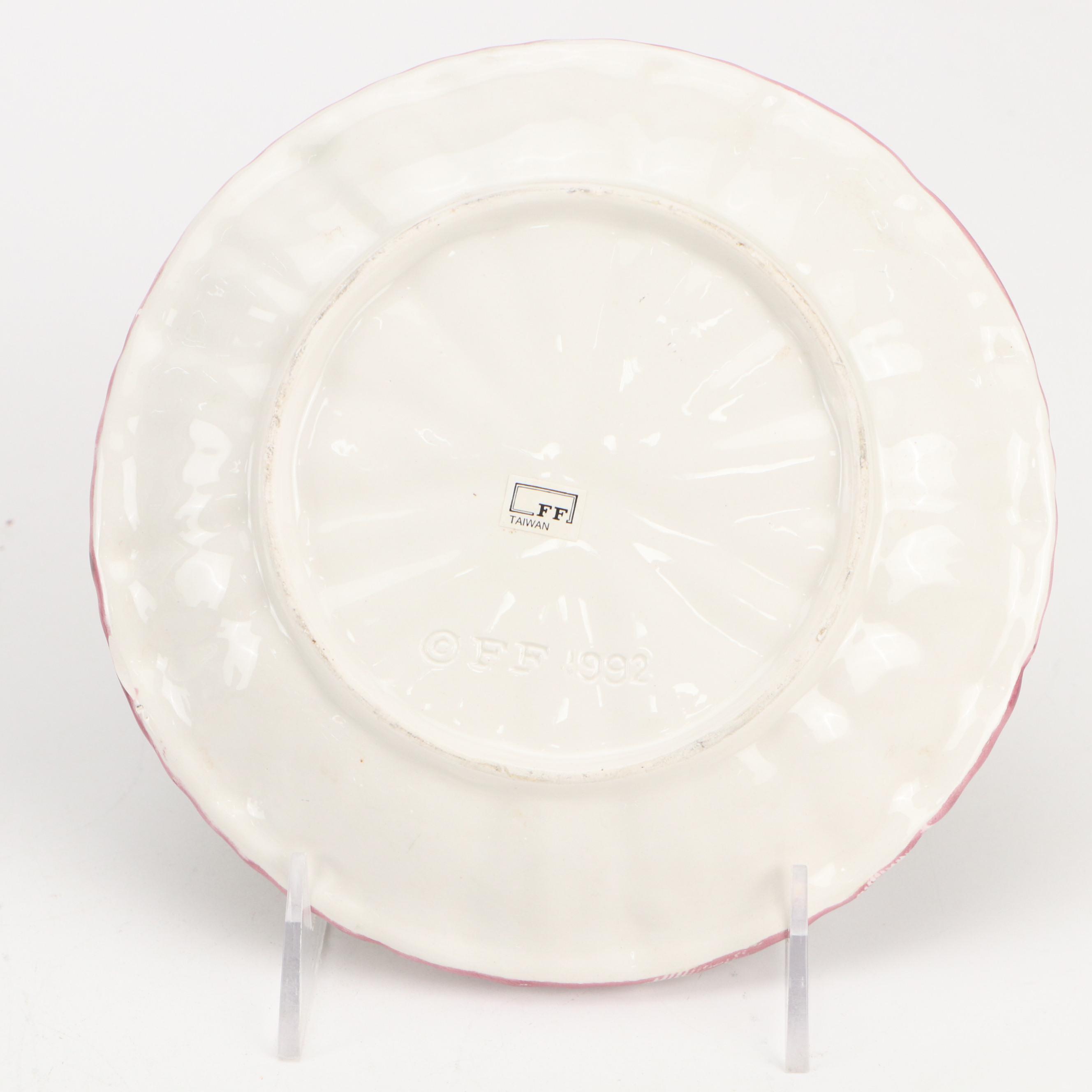 Fitz and Floyd "Asparagus" with Other Plate, Tray and Pitcher