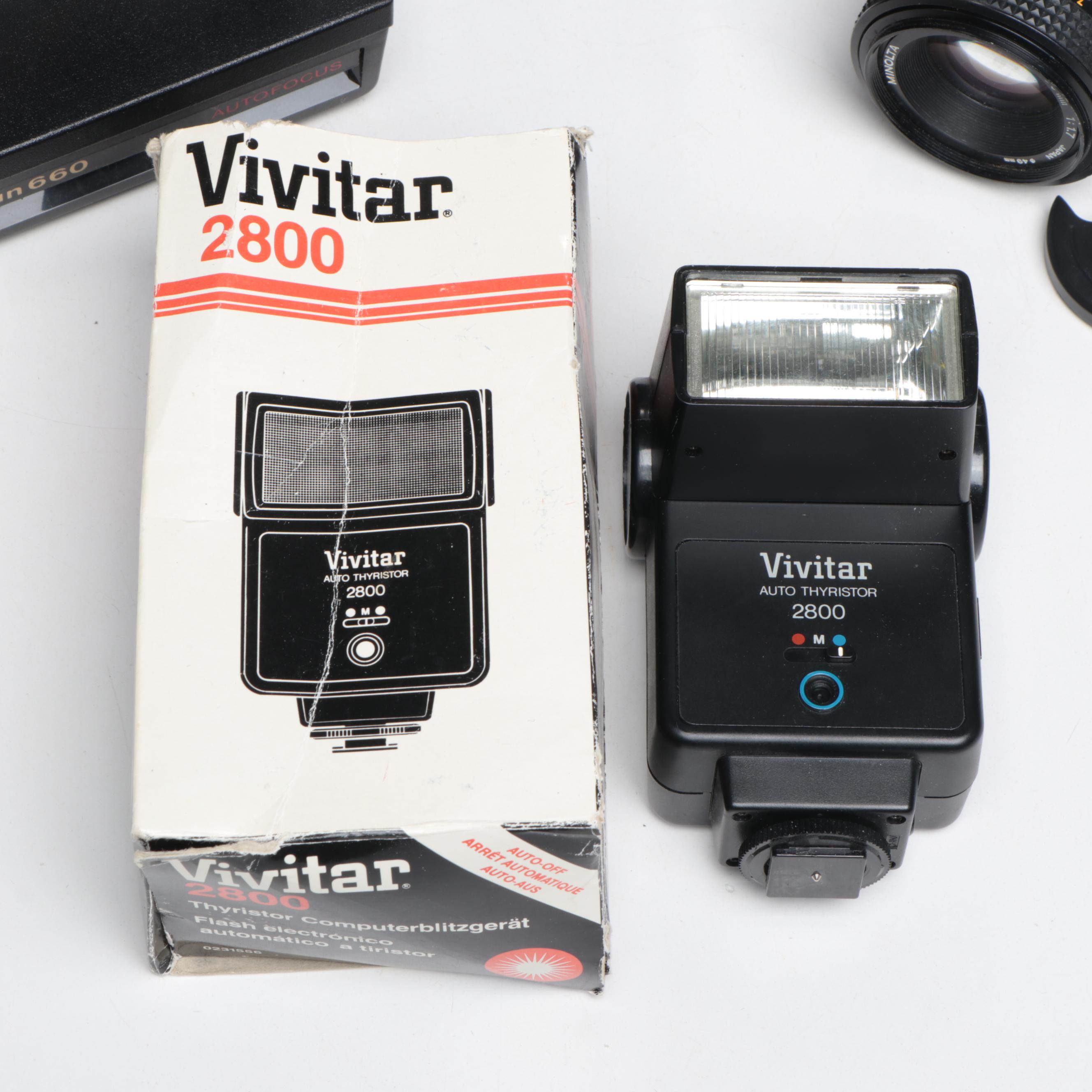 Polaroid Sun 660 Instant, Minolta X-700 SLR Camera and More