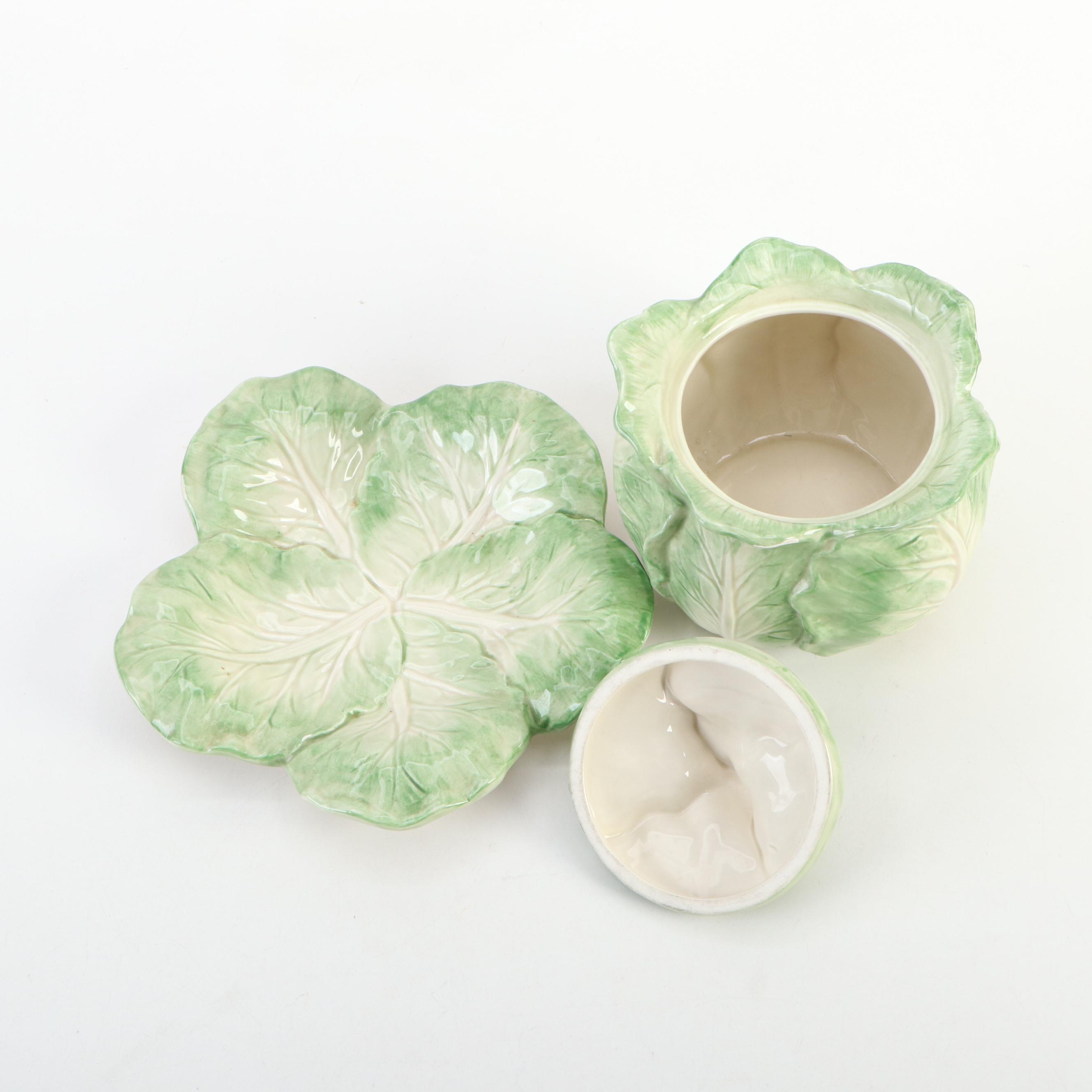 Fitz & Floyd Majolica Ironstone Tableware with Shafford Porcelain Pitcher