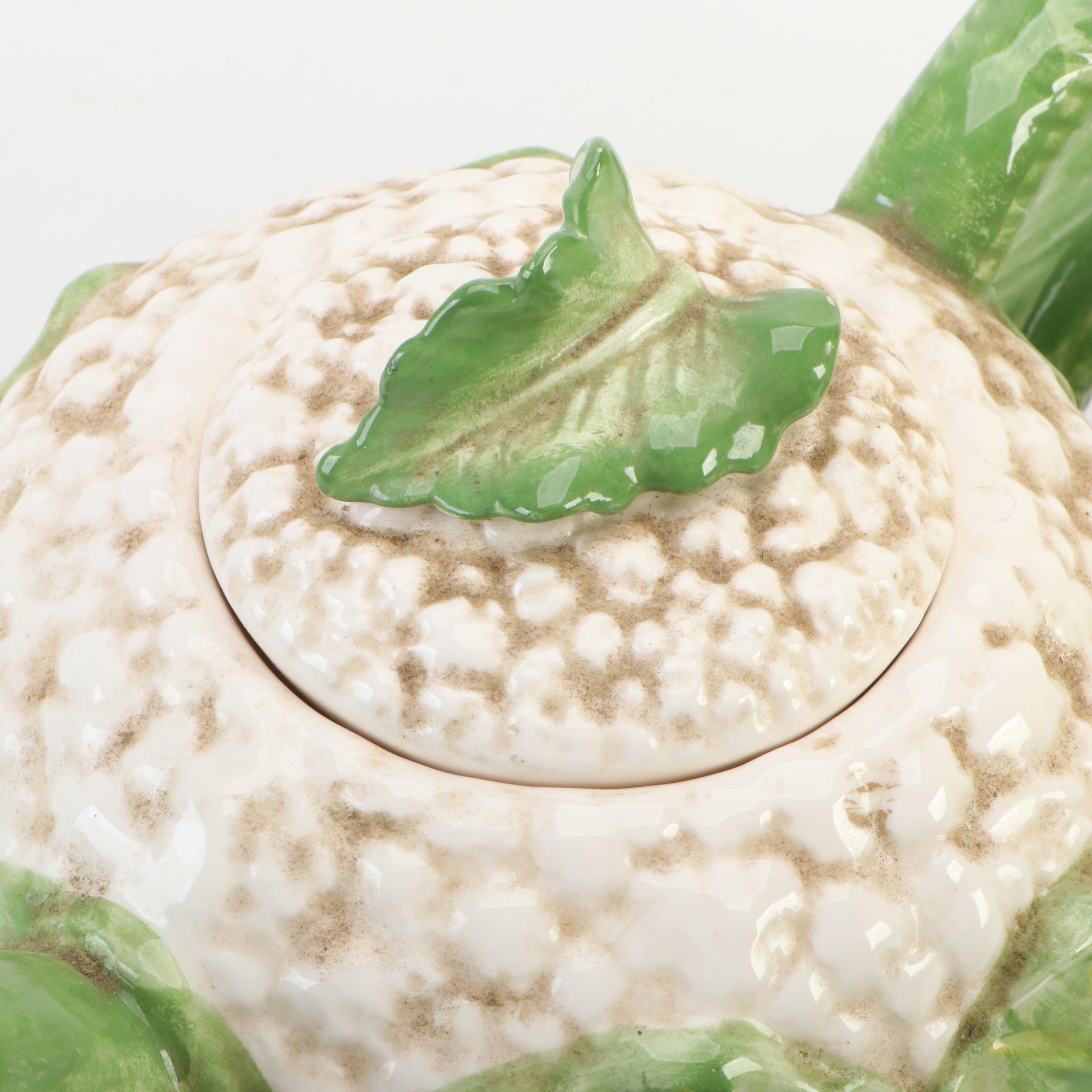 Fitz & Floyd Majolica Ironstone Tableware with Shafford Porcelain Pitcher