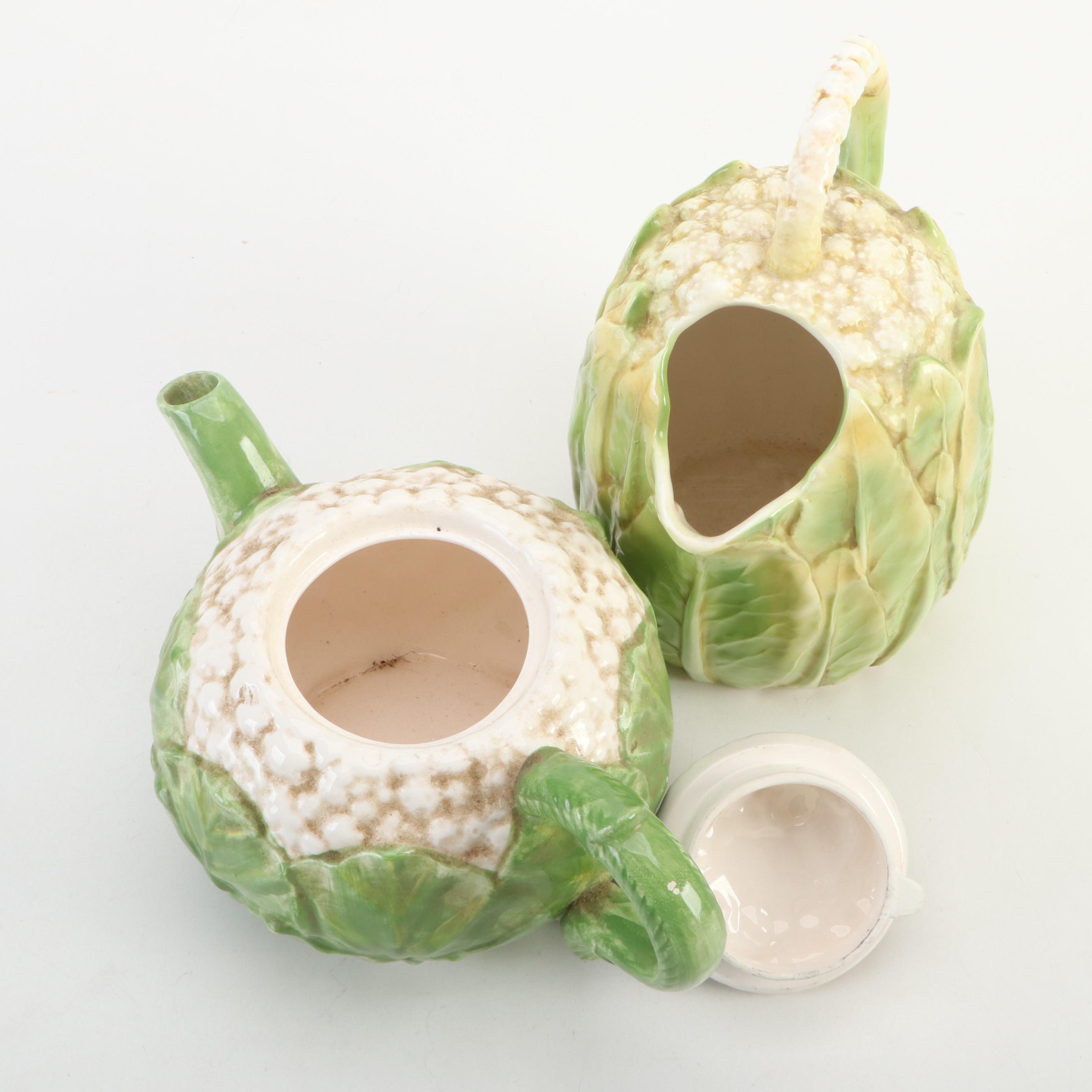 Fitz & Floyd Majolica Ironstone Tableware with Shafford Porcelain Pitcher