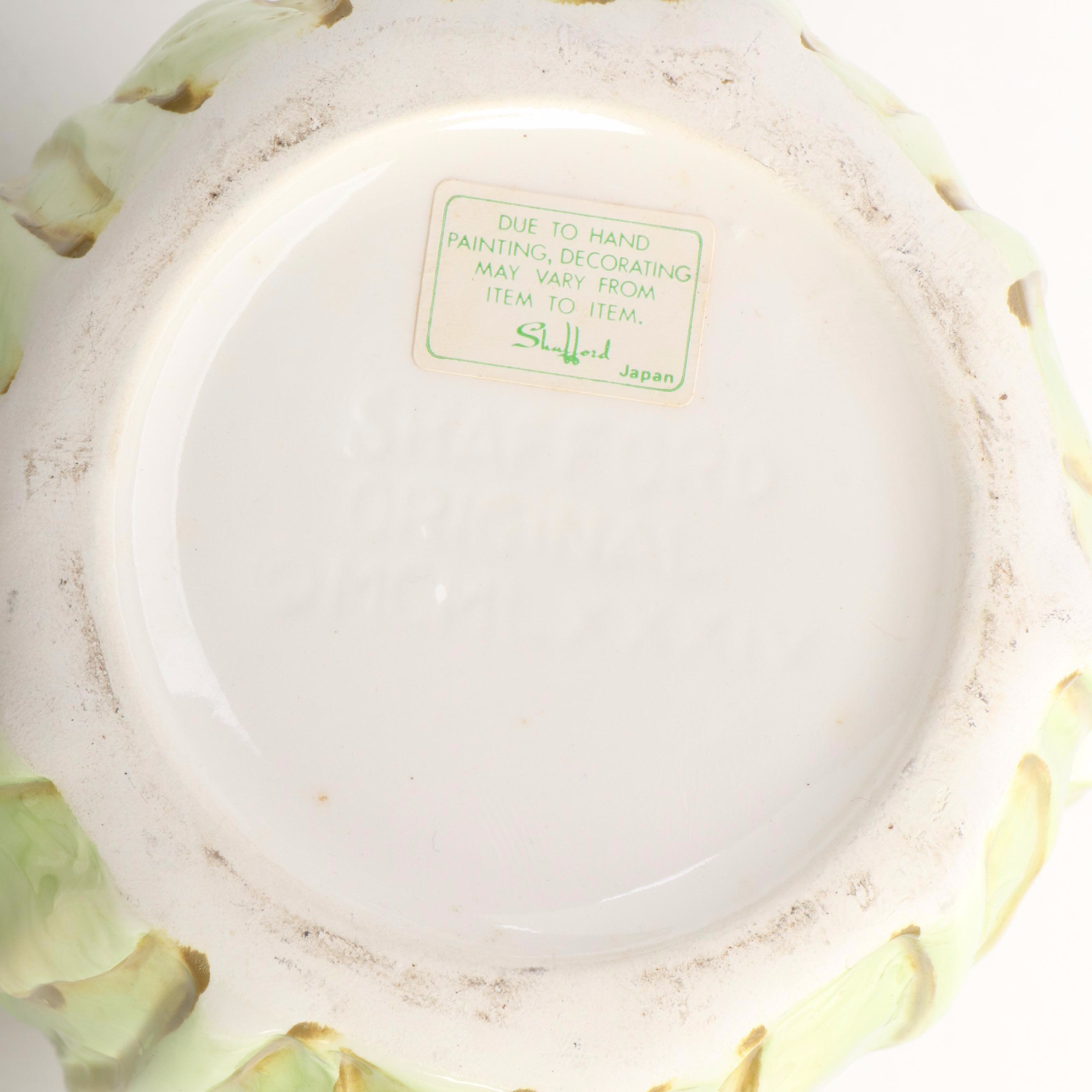 Fitz & Floyd Majolica Ironstone Tableware with Shafford Porcelain Pitcher