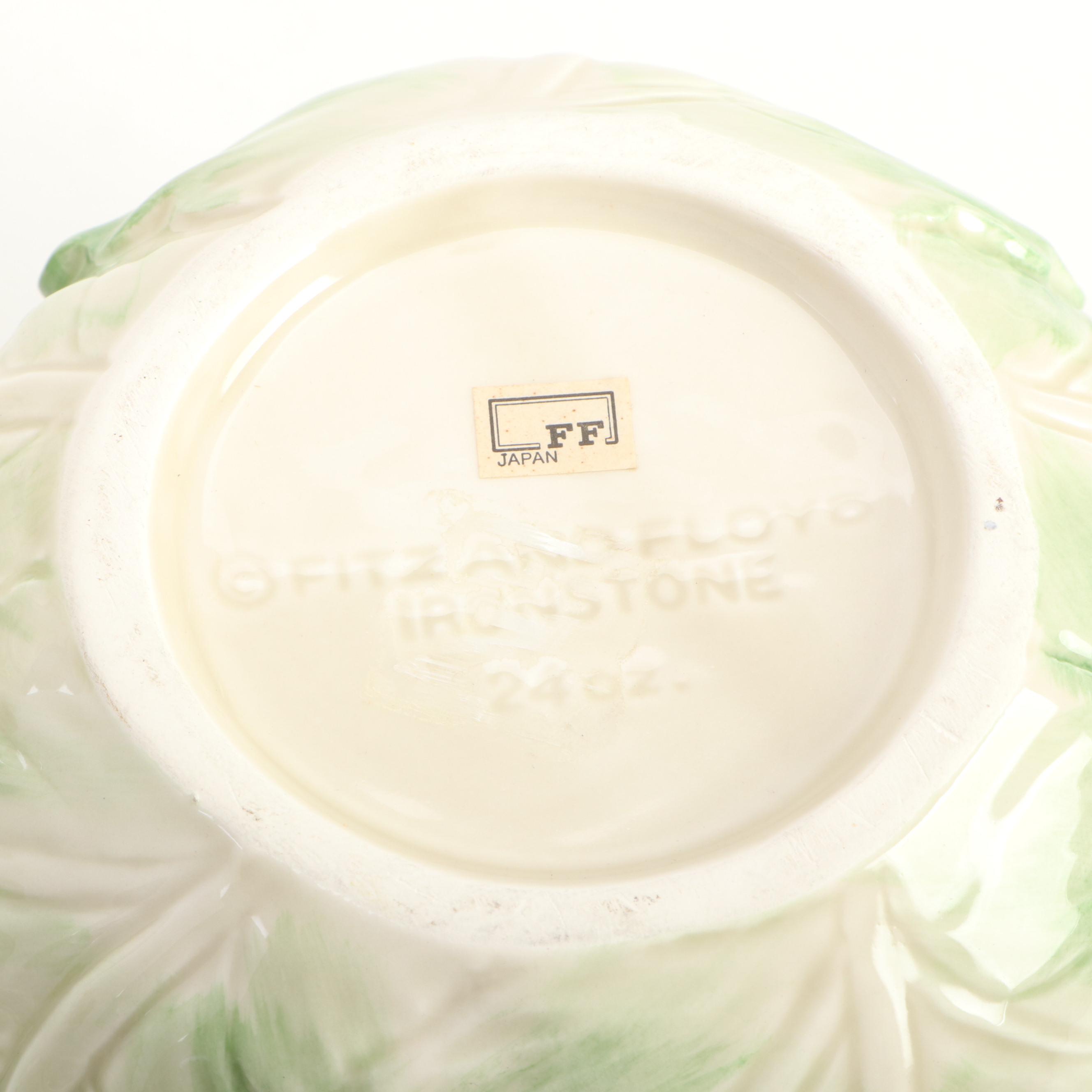 Fitz & Floyd Majolica Ironstone Tableware with Shafford Porcelain Pitcher