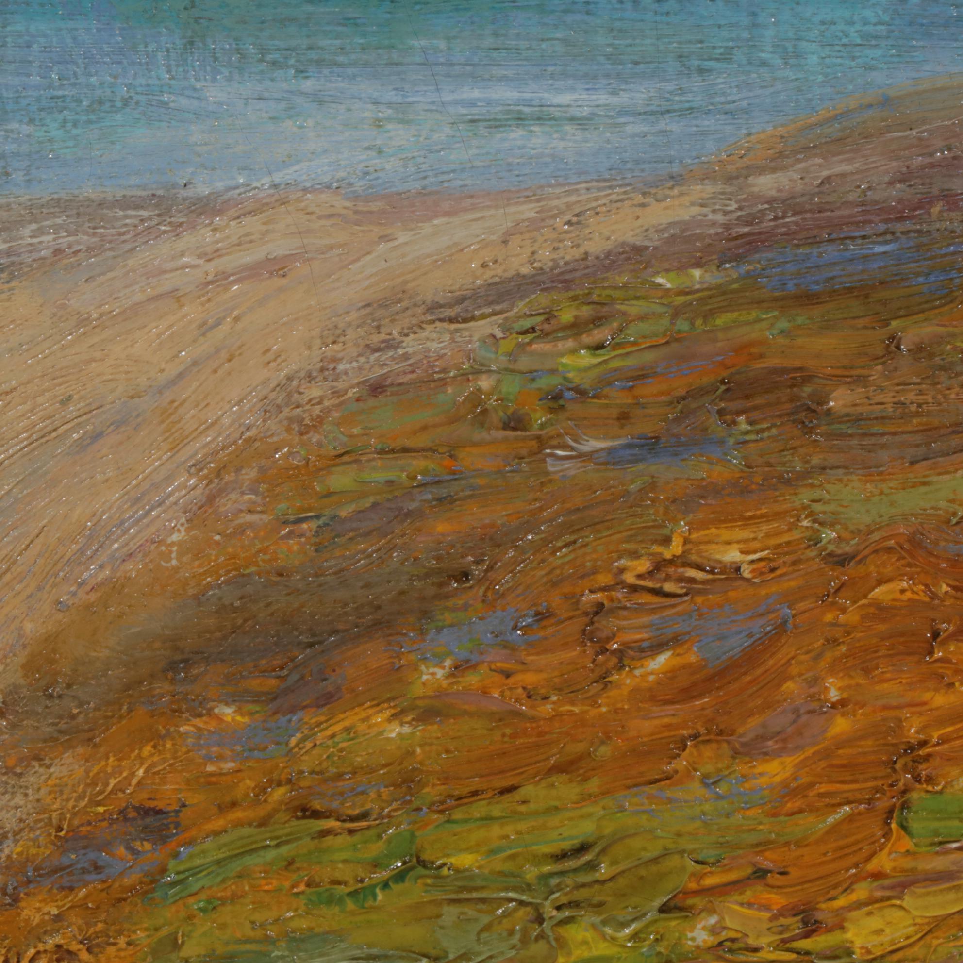 Gustave Wiegand Autumn Forest Path Impressionist Textured Oil Painting