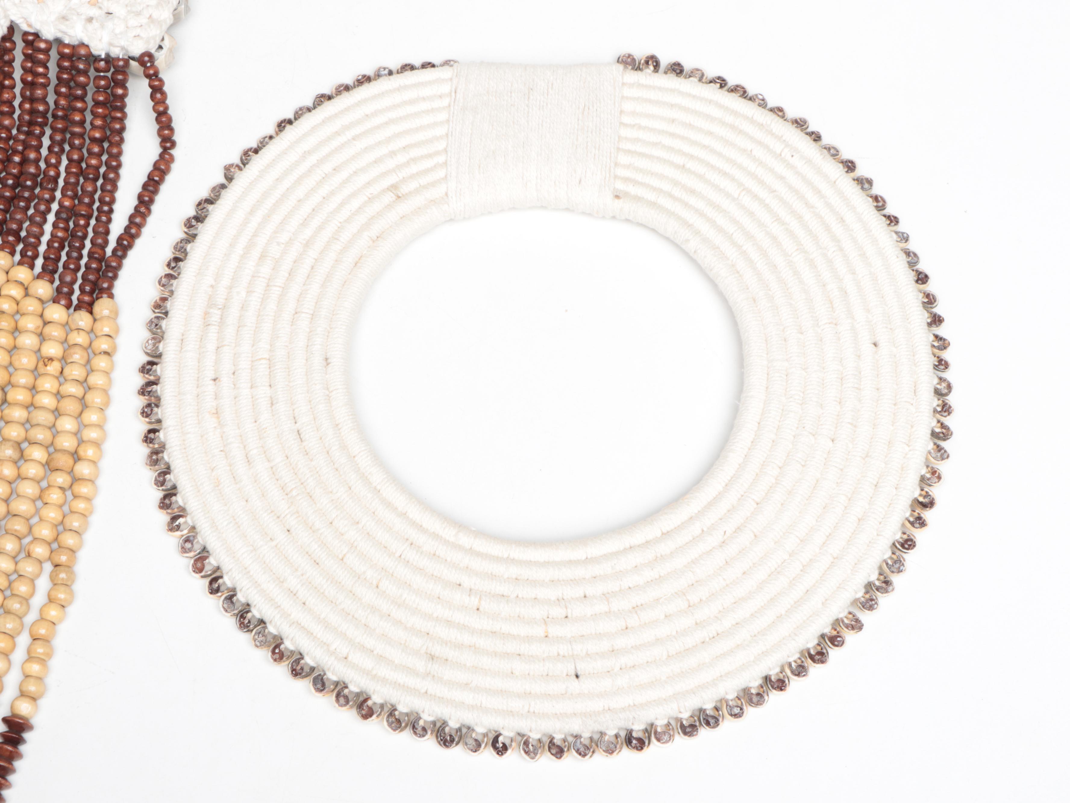 Papua New Guinea Souvenir Trade Wooden Beads and Shell Work Necklaces