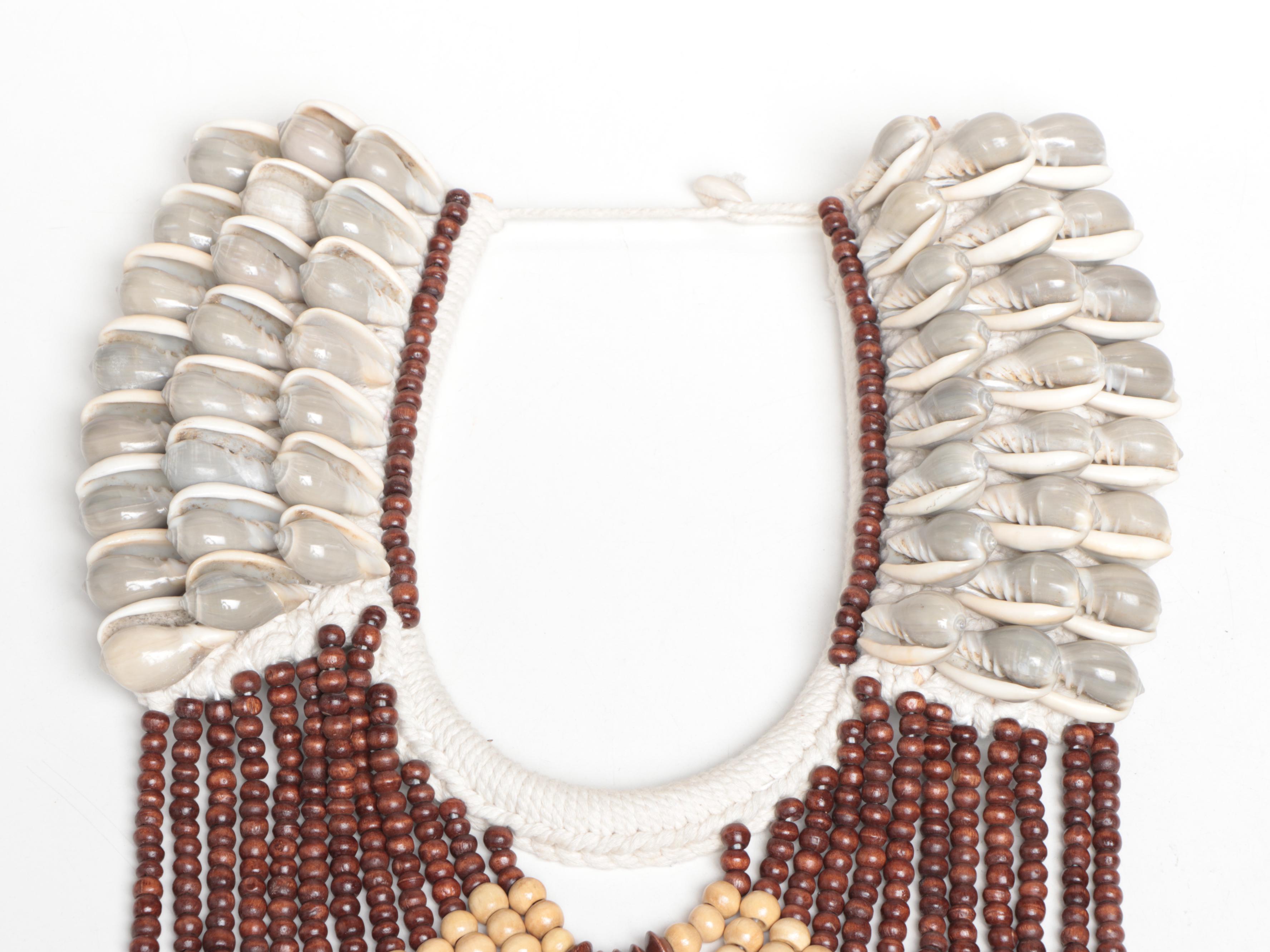 Papua New Guinea Souvenir Trade Wooden Beads and Shell Work Necklaces