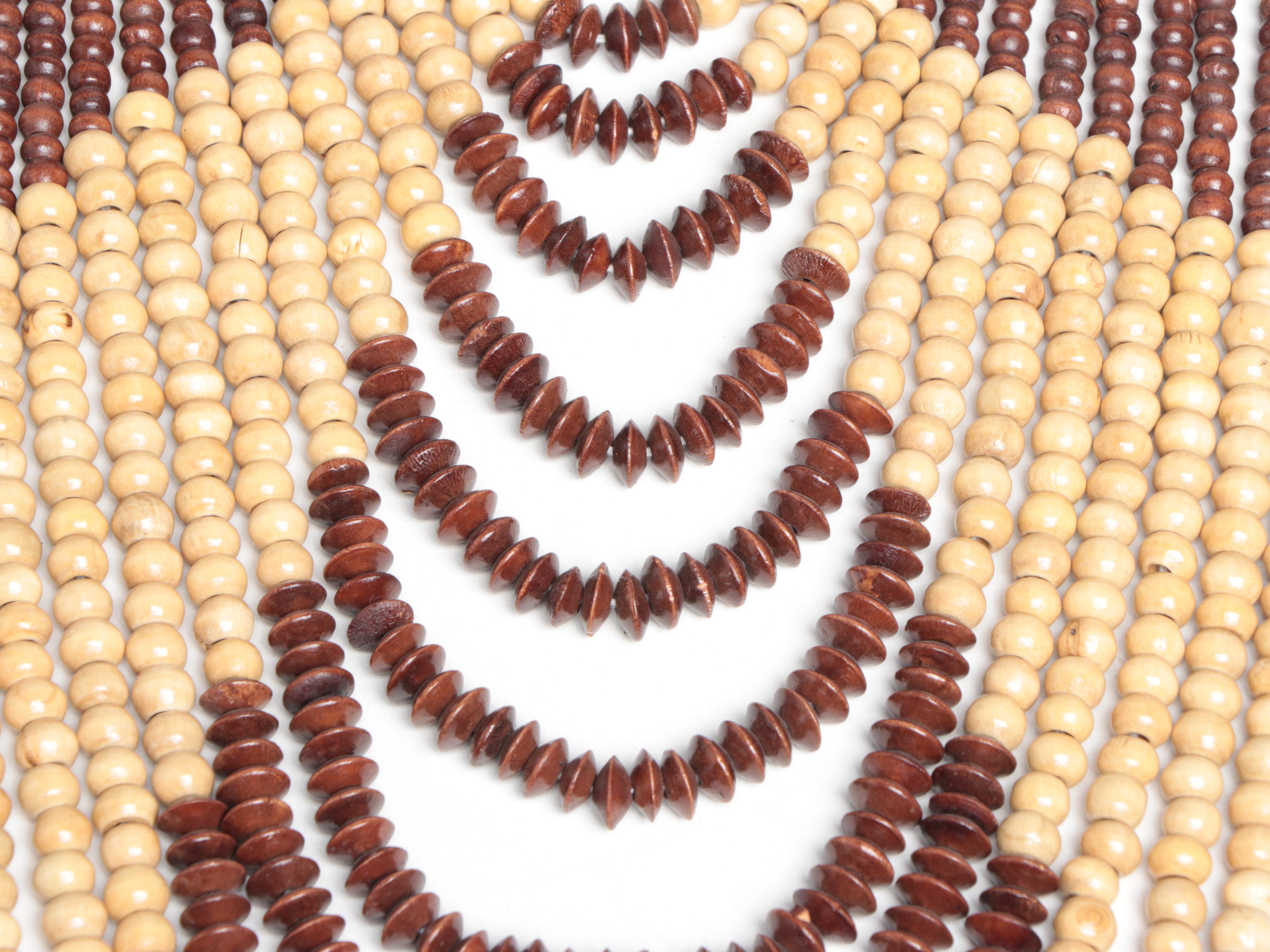 Papua New Guinea Souvenir Trade Wooden Beads and Shell Work Necklaces