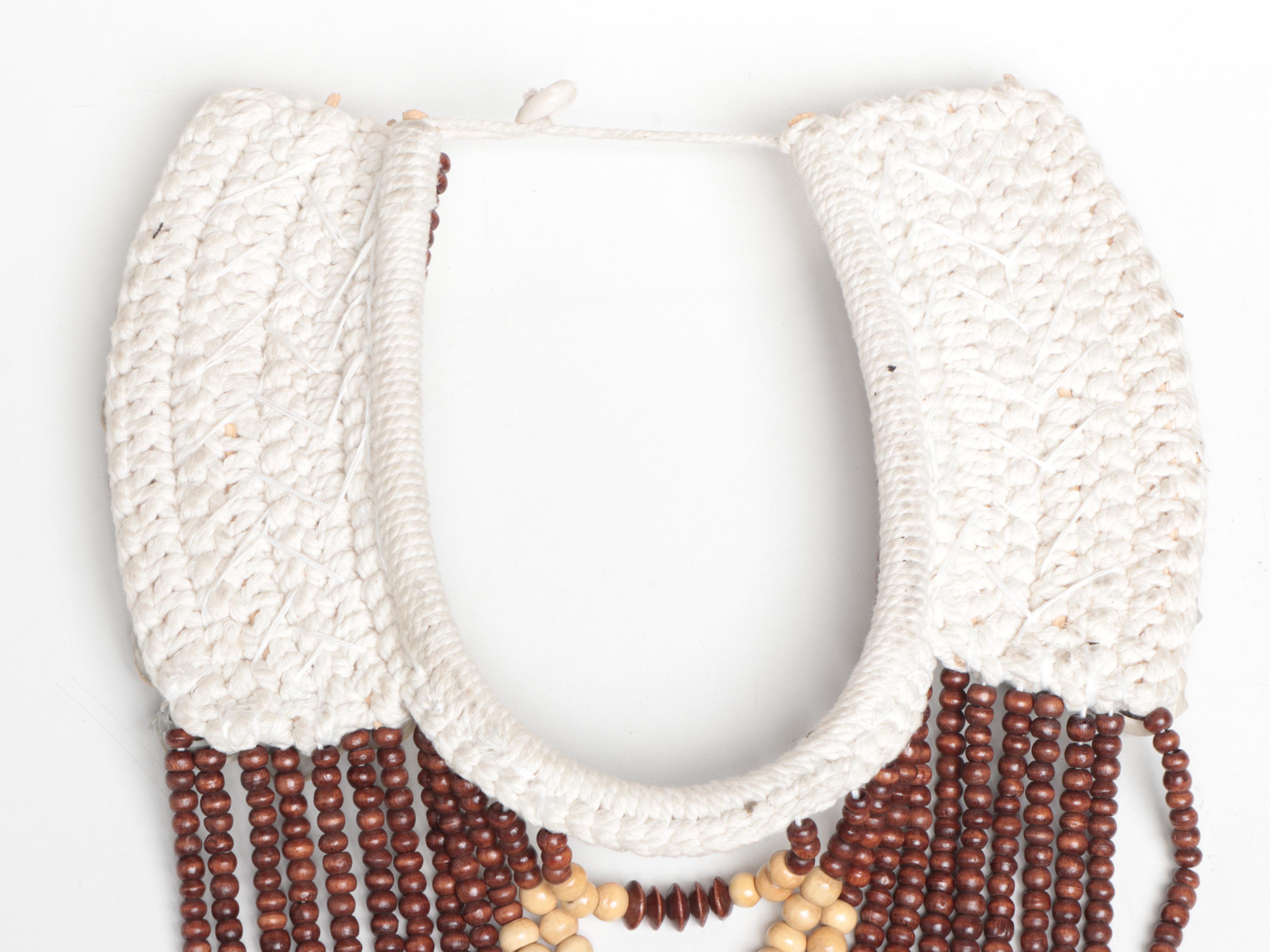 Papua New Guinea Souvenir Trade Wooden Beads and Shell Work Necklaces