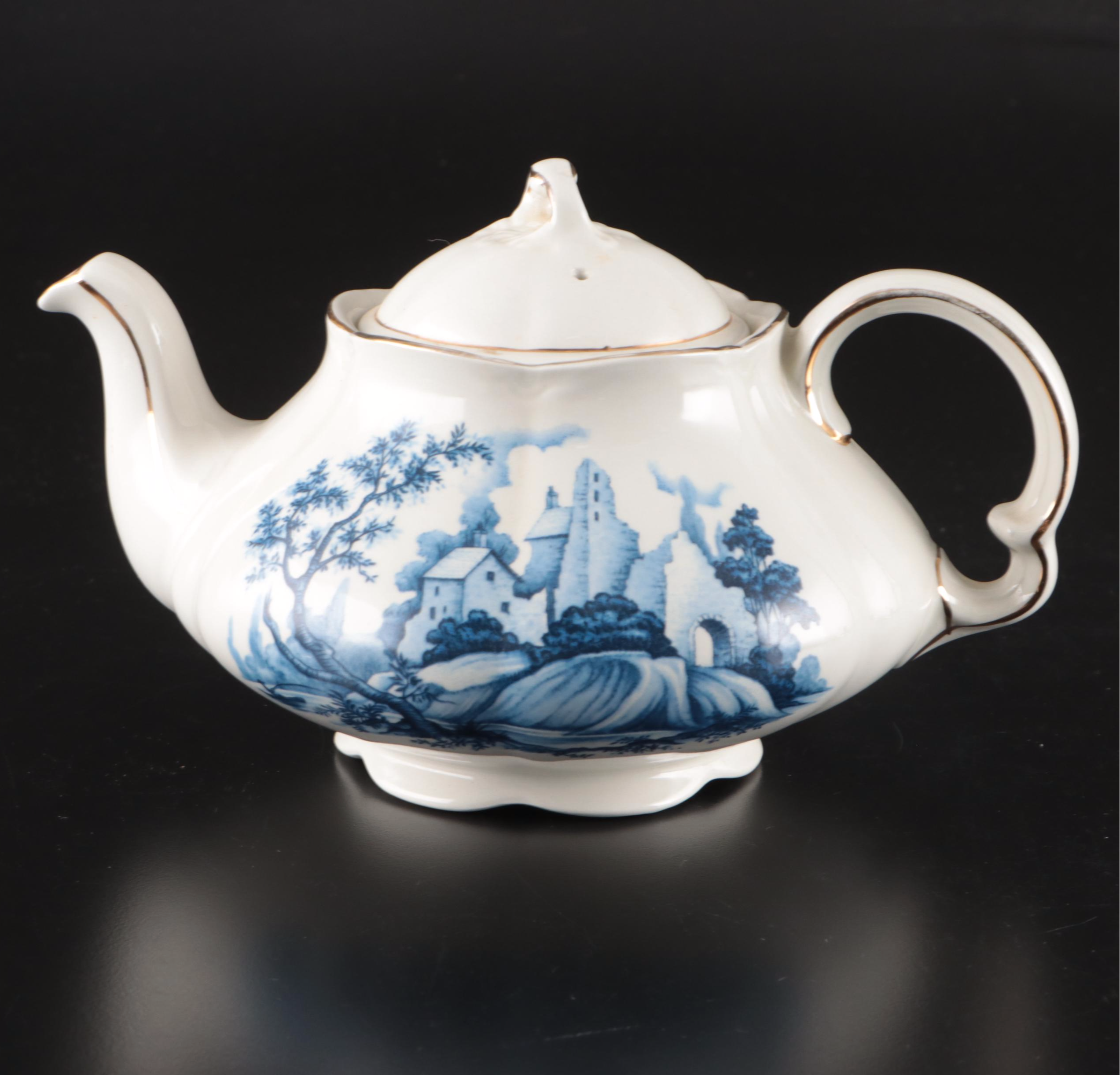 Wood & Sons "Ellgreave" Teapot with Other Coffee Pots, Plates and Sugar