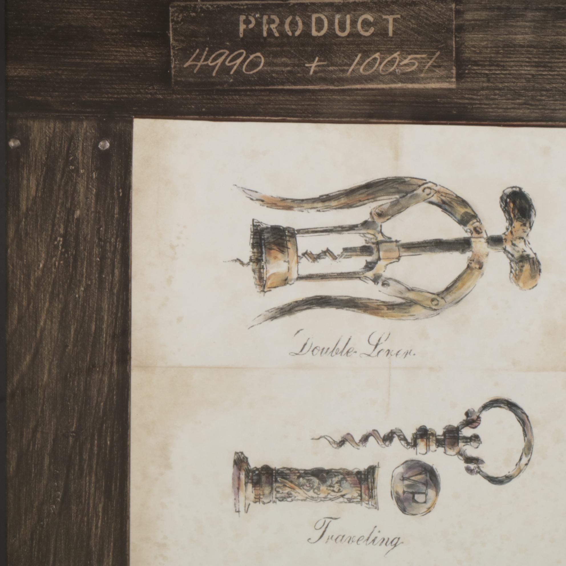 Illustrated Diagram of Corkscrew Collection I Wall Decor