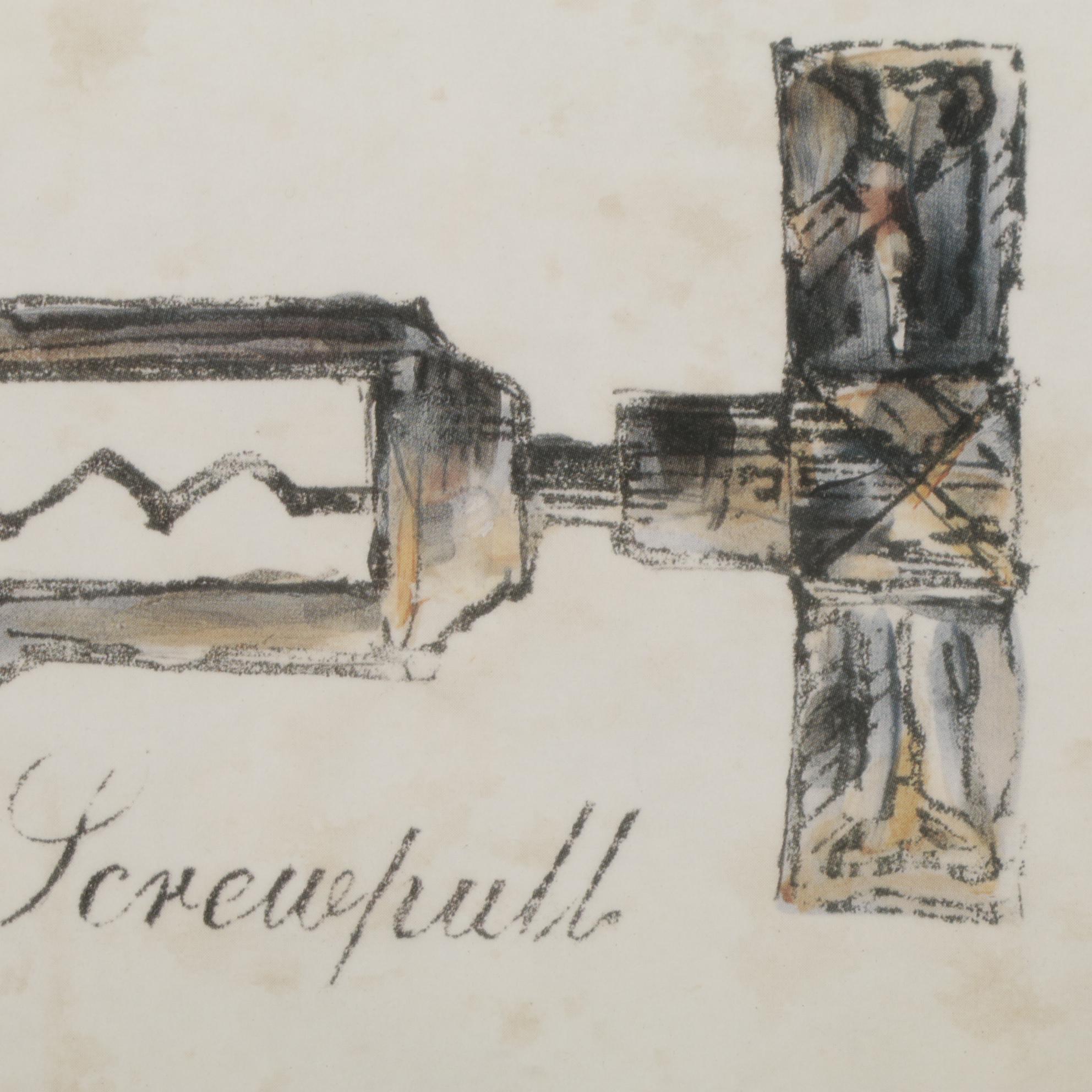 Illustrated Diagram of Corkscrew Collection I Wall Decor