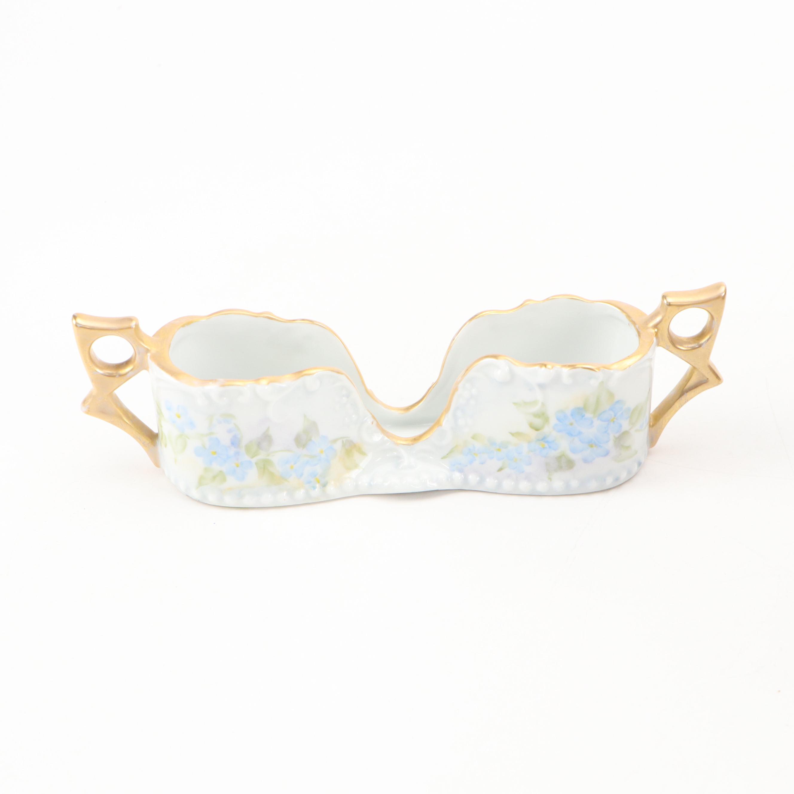 Avon Ruby Glass Decanter and Stemware with Ceramic Spooner