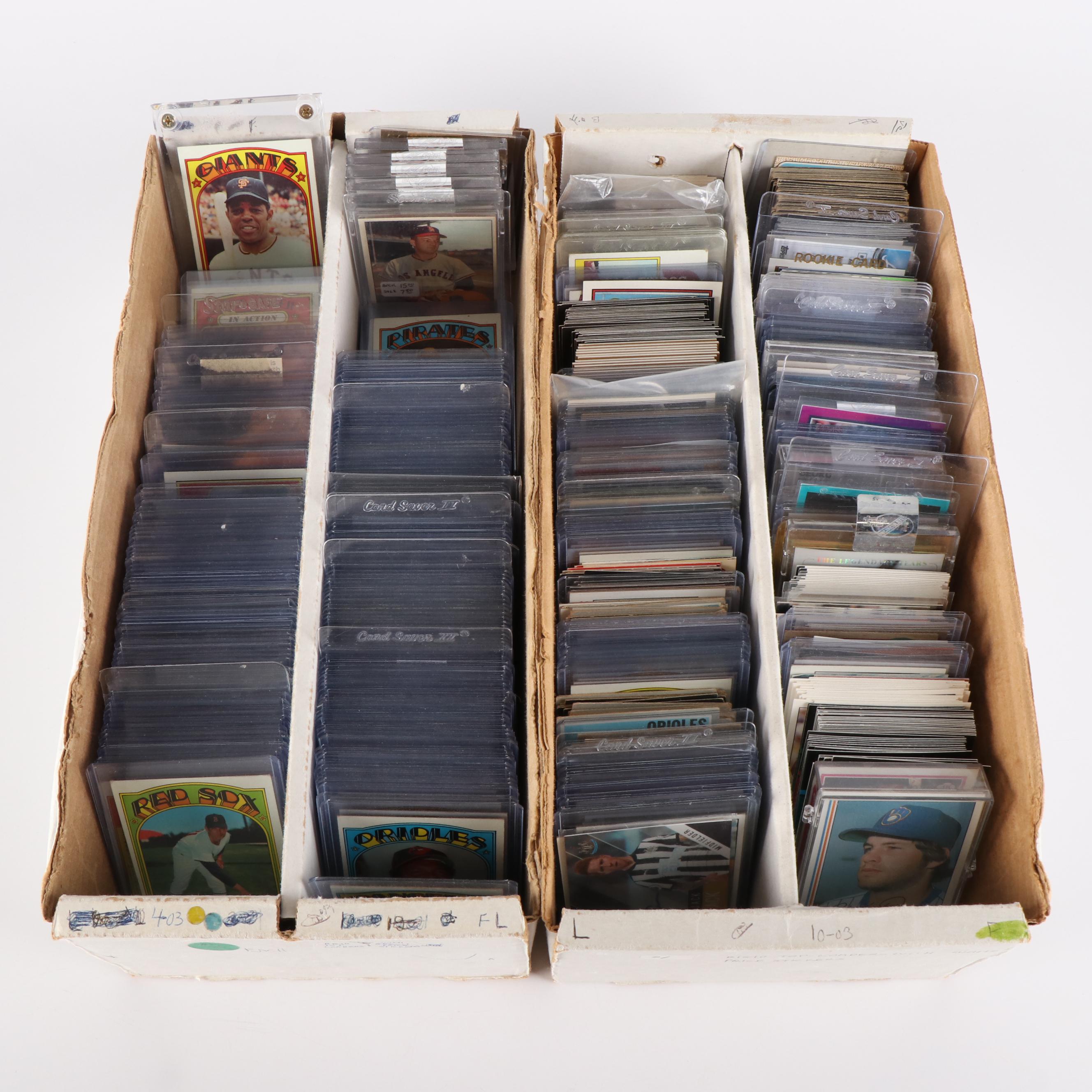 Two Boxes of Topps Baseball Cards, 1950s to 2000s, and More