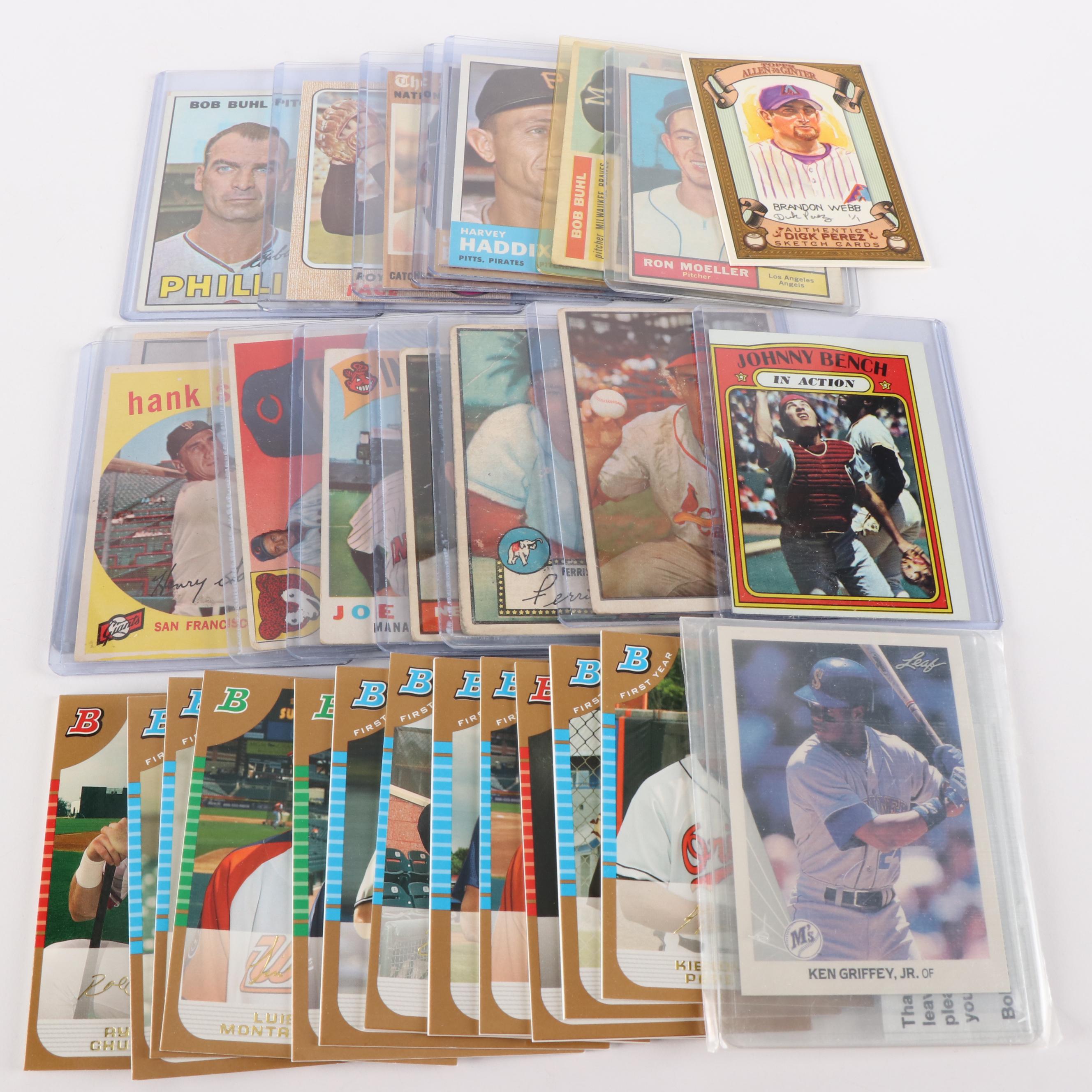 Two Boxes of Topps Baseball Cards, 1950s to 2000s, and More