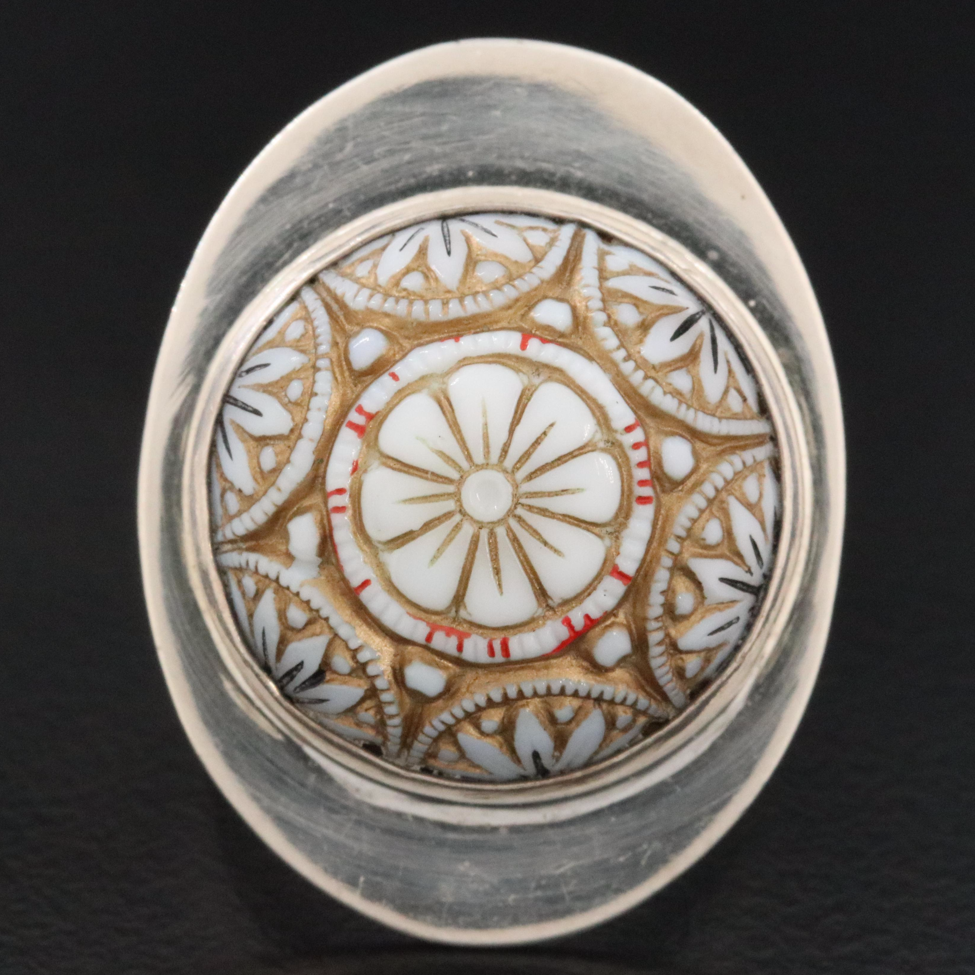 Sterling Art Glass Ring
