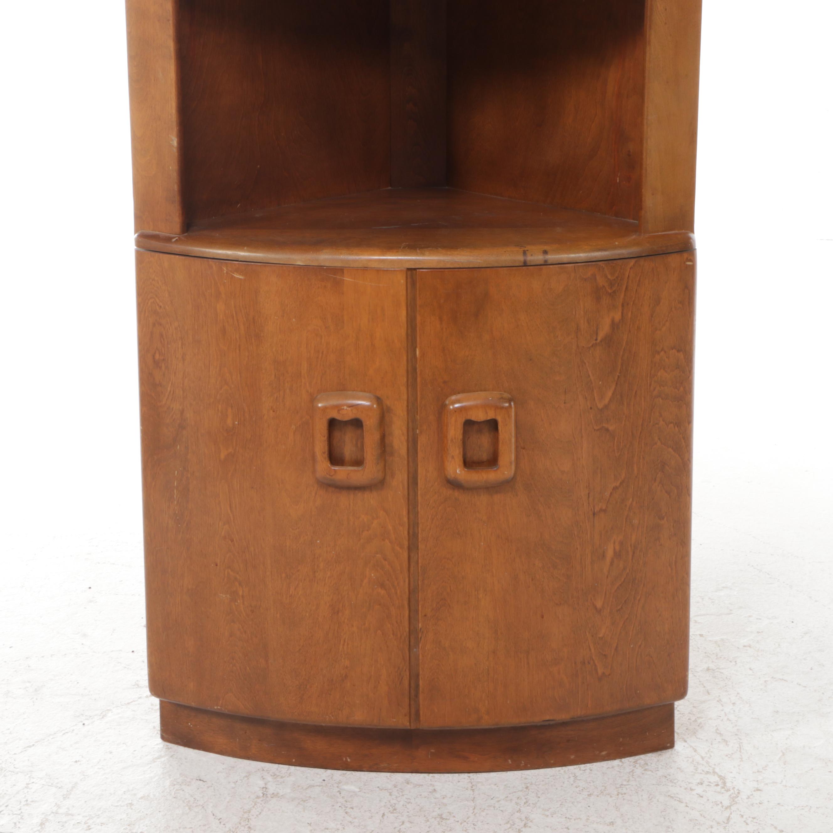 Haywood Wakefield Mid Century Modern Style Birch Corner Cabinet