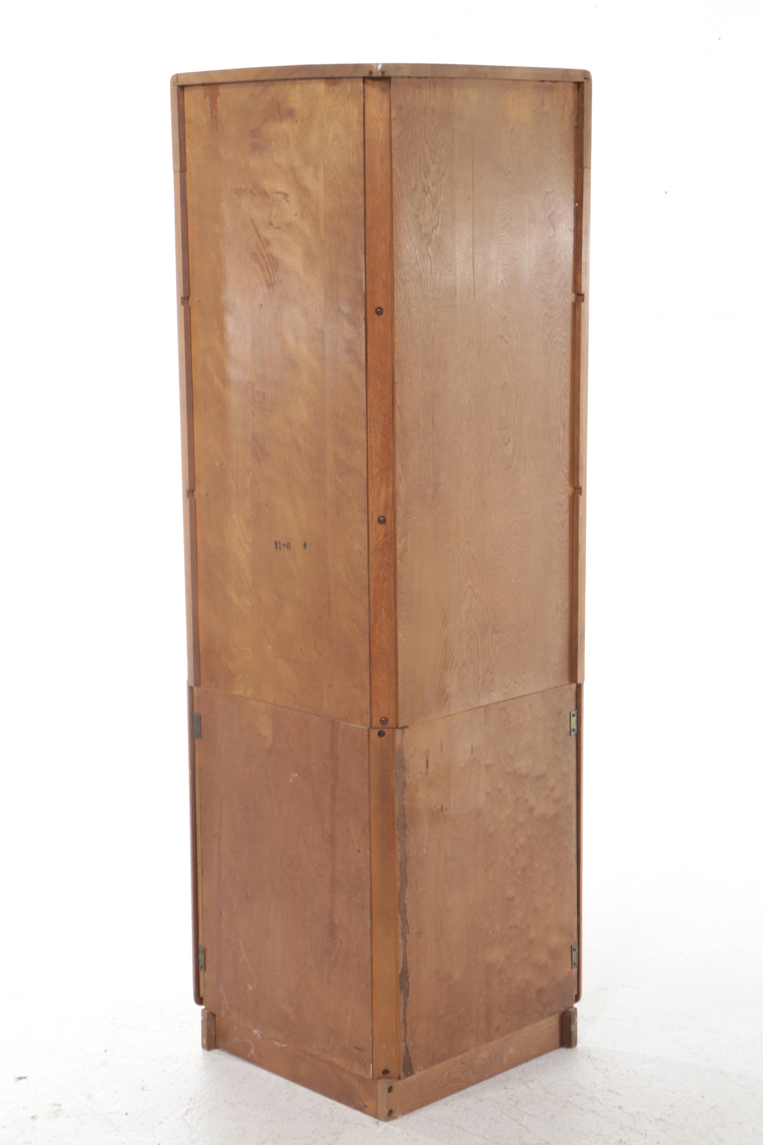 Haywood Wakefield Mid Century Modern Style Birch Corner Cabinet