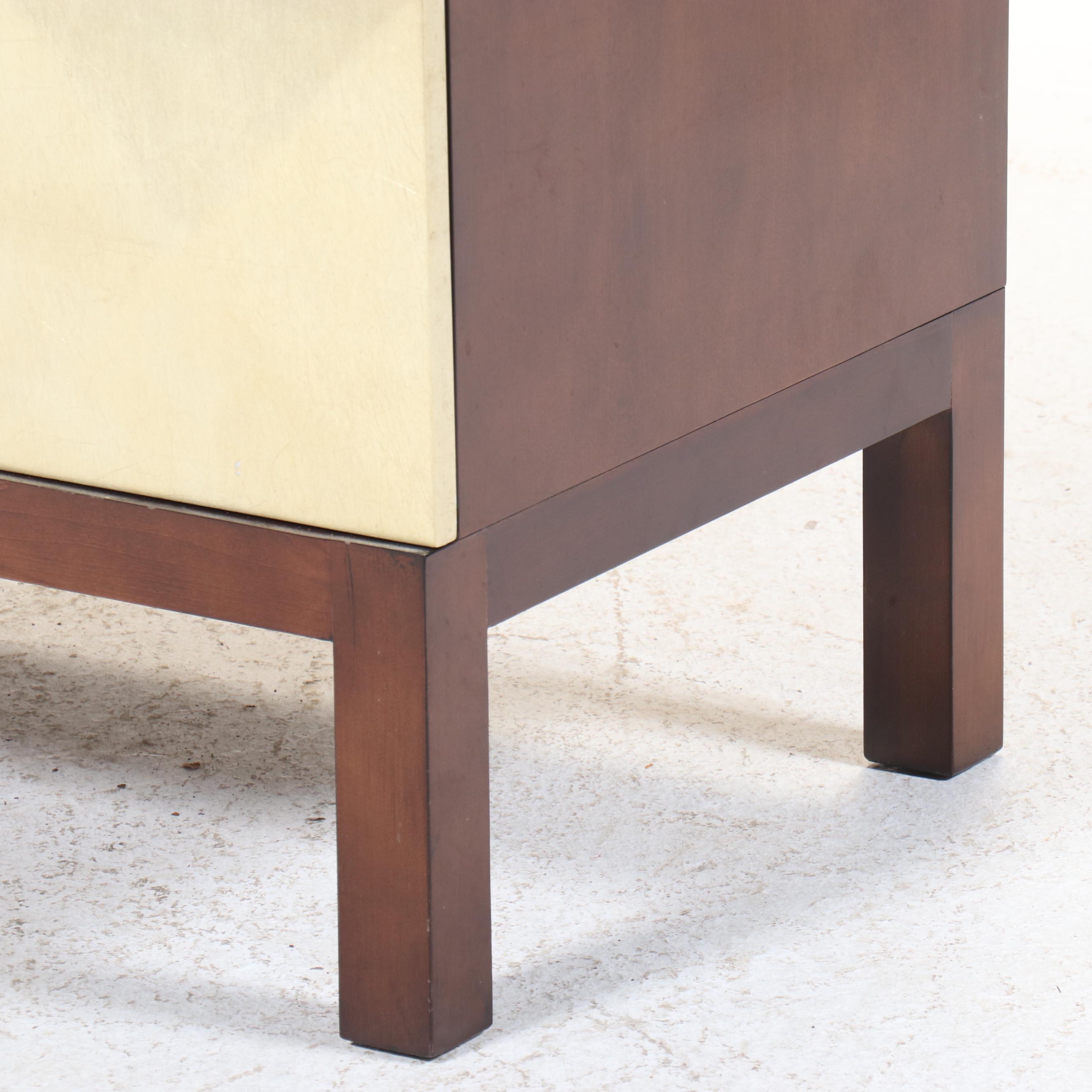 Contemporary Wood and Gilt Front Console Cabinet