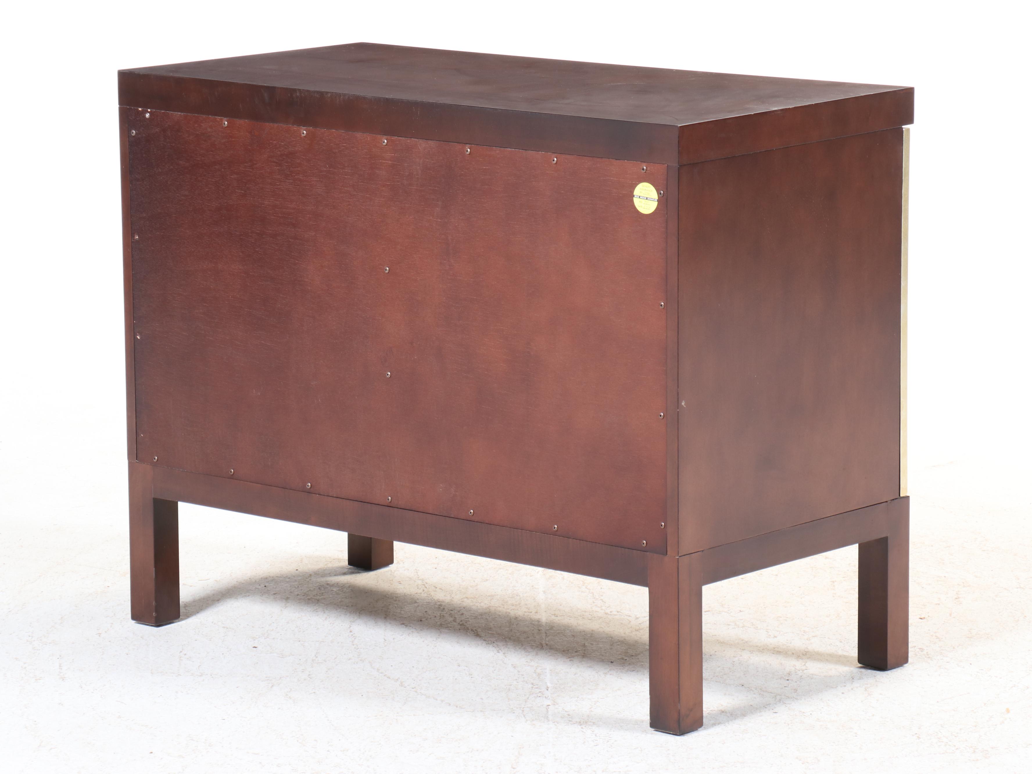 Contemporary Wood and Gilt Front Console Cabinet