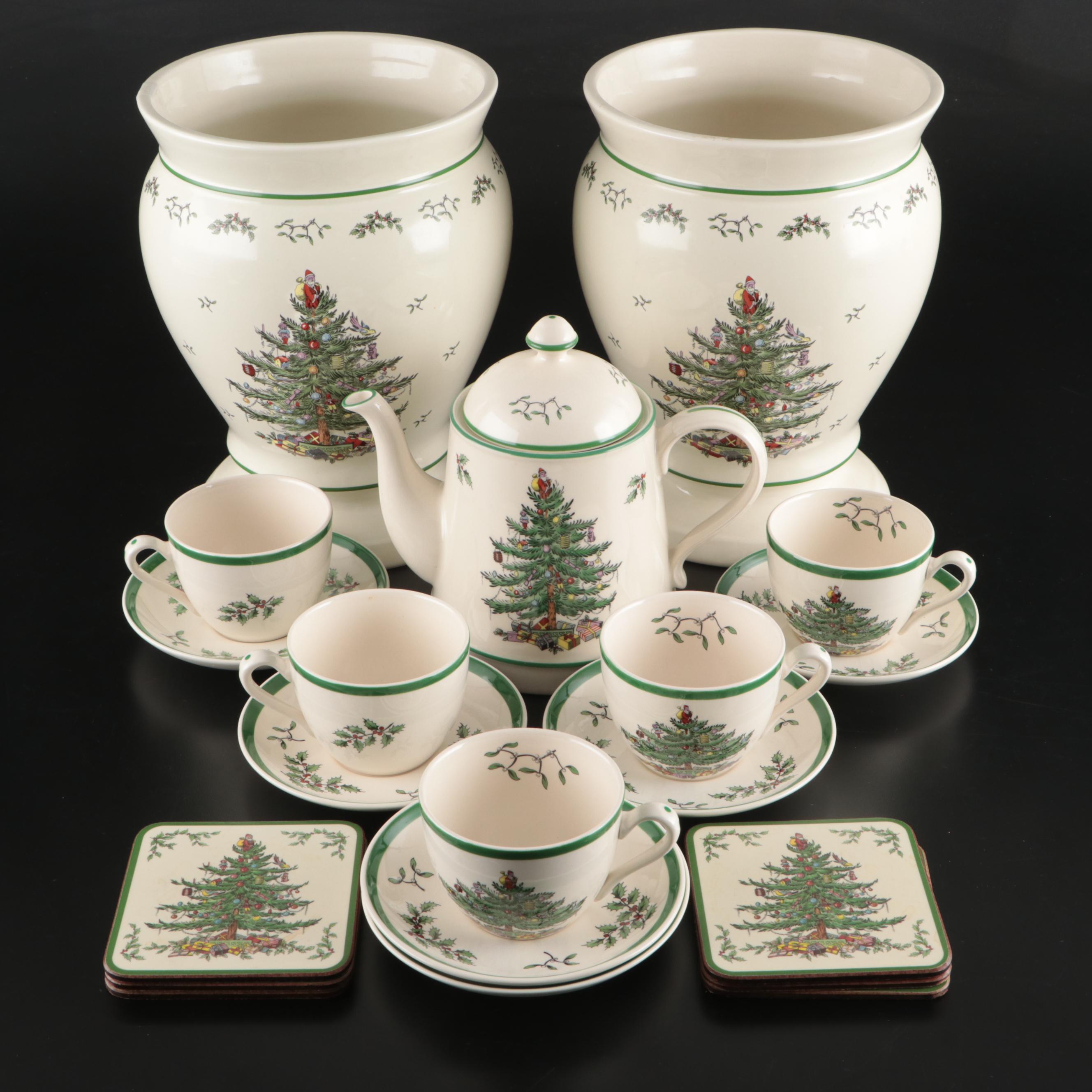 Spode "Christmas Tree" Ceramic Vases and Table Accessories