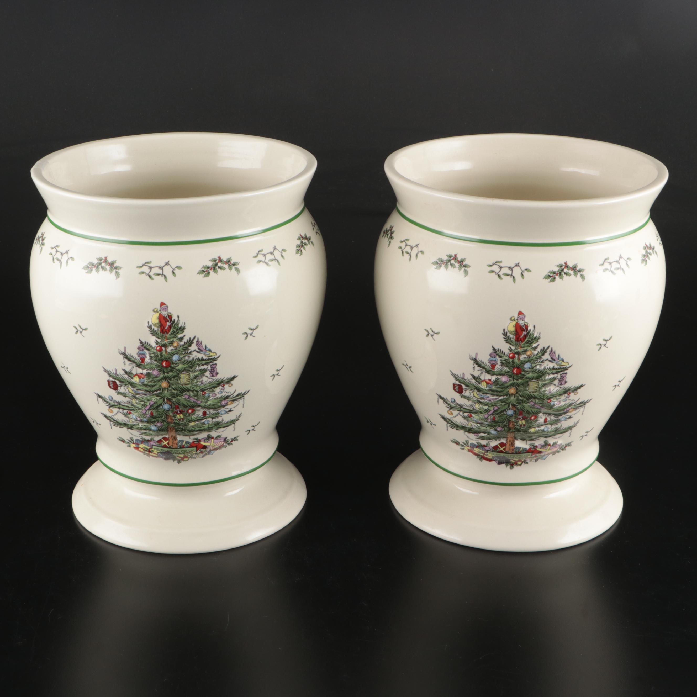 Spode "Christmas Tree" Ceramic Vases and Table Accessories