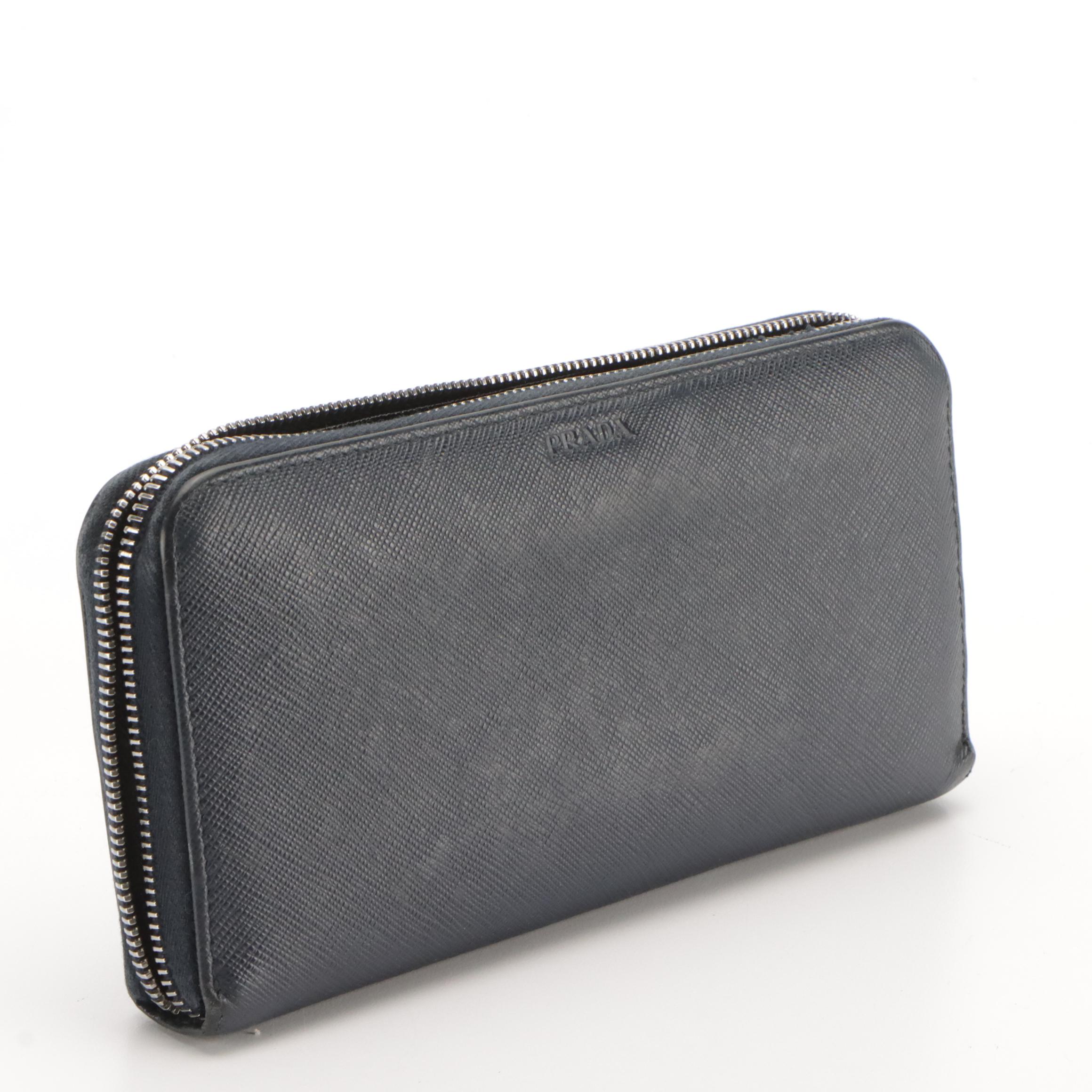 Prada Zip-Around Wallet in Saffiano Leather