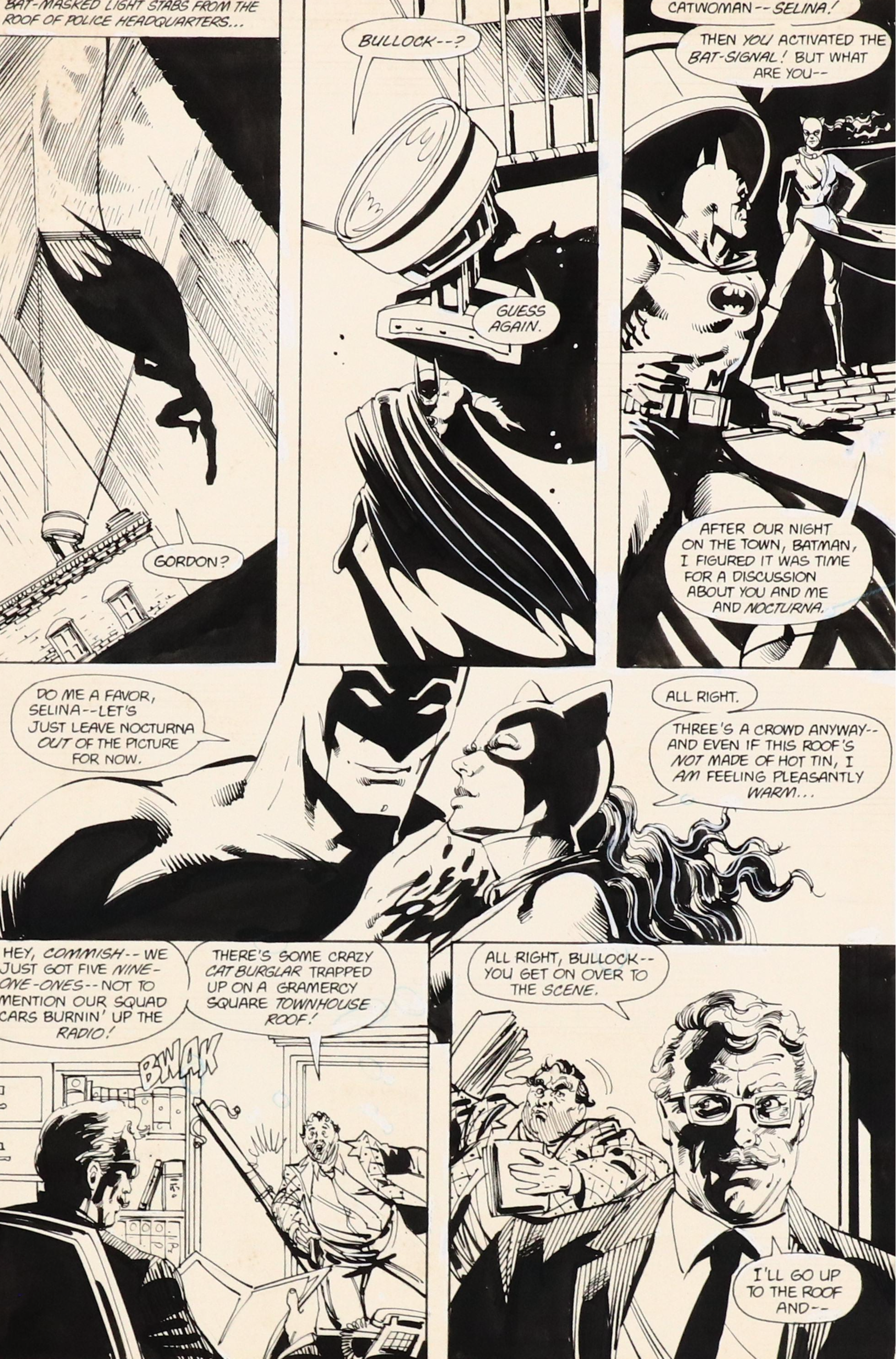 Tom Mandrake Pen and Ink Comic Page Spread for "Batman" Issue #395