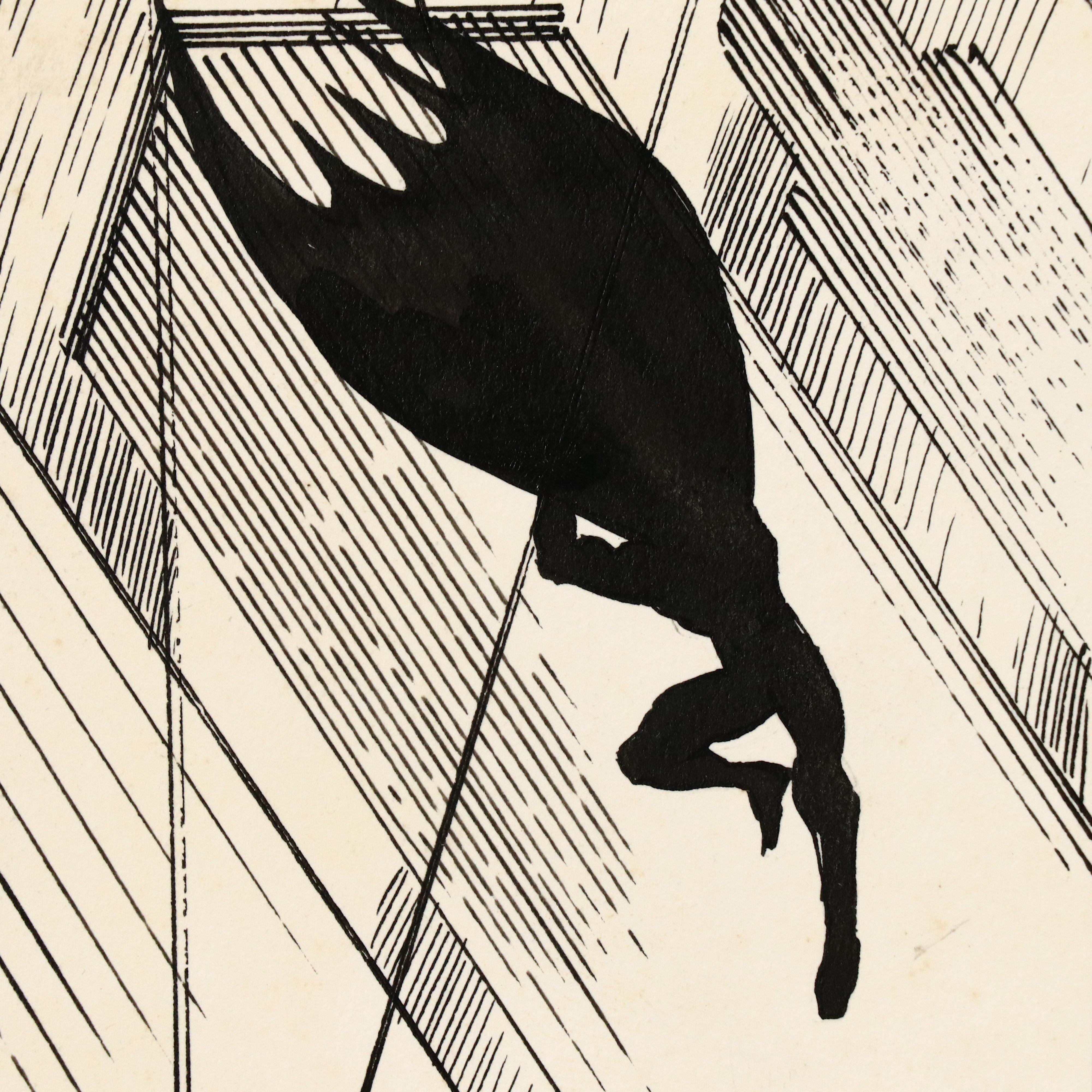 Tom Mandrake Pen and Ink Comic Page Spread for "Batman" Issue #395