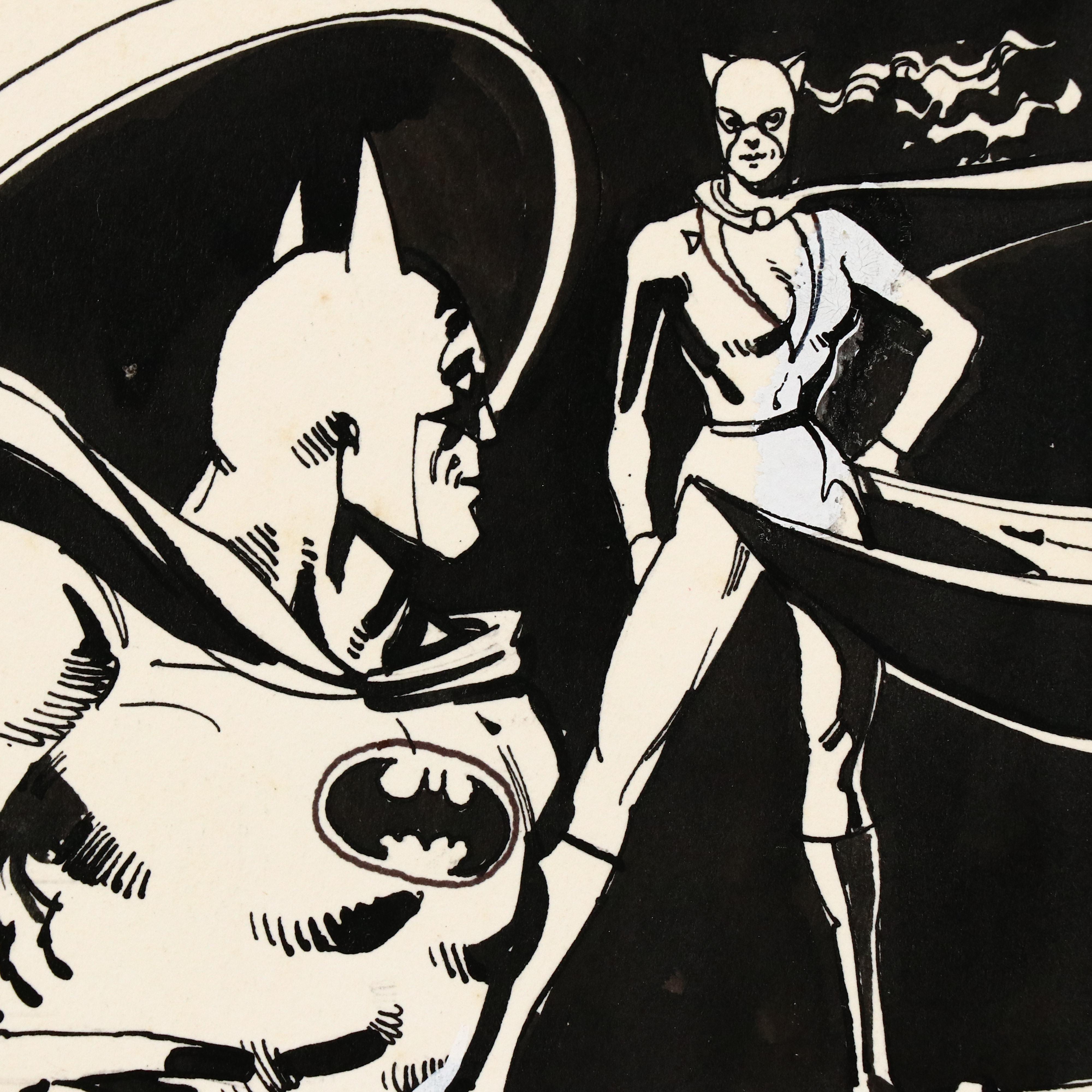 Tom Mandrake Pen and Ink Comic Page Spread for "Batman" Issue #395