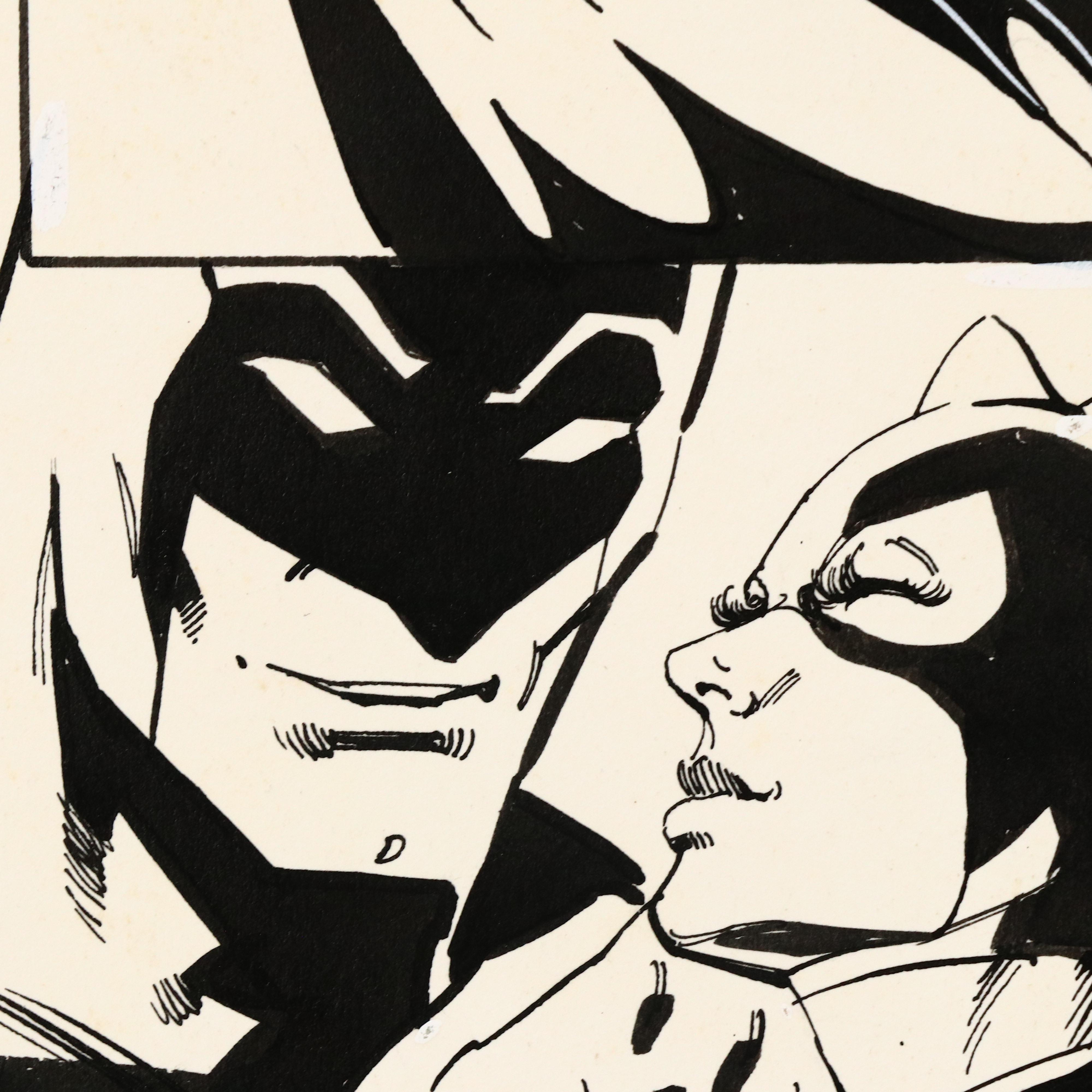 Tom Mandrake Pen and Ink Comic Page Spread for "Batman" Issue #395