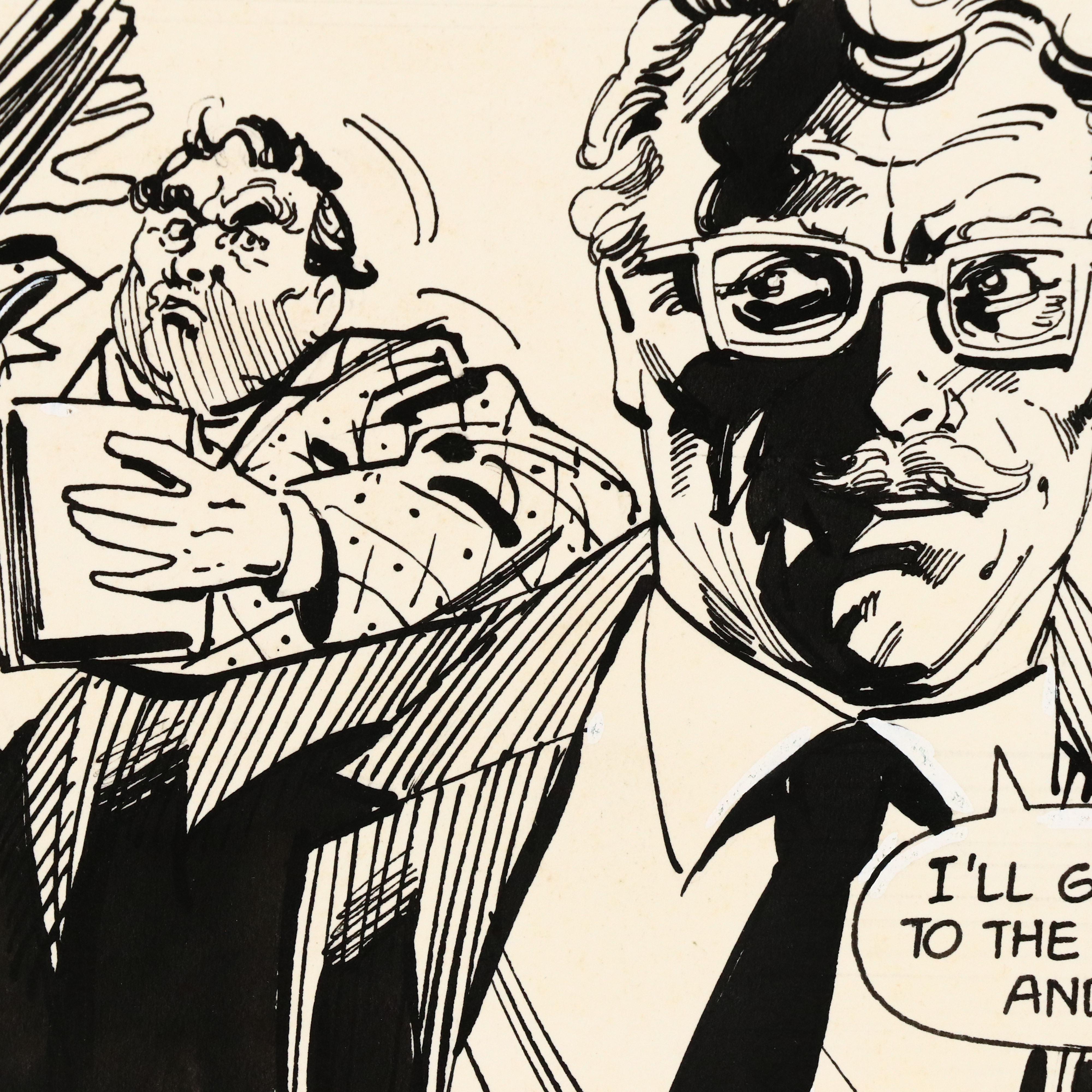 Tom Mandrake Pen and Ink Comic Page Spread for "Batman" Issue #395