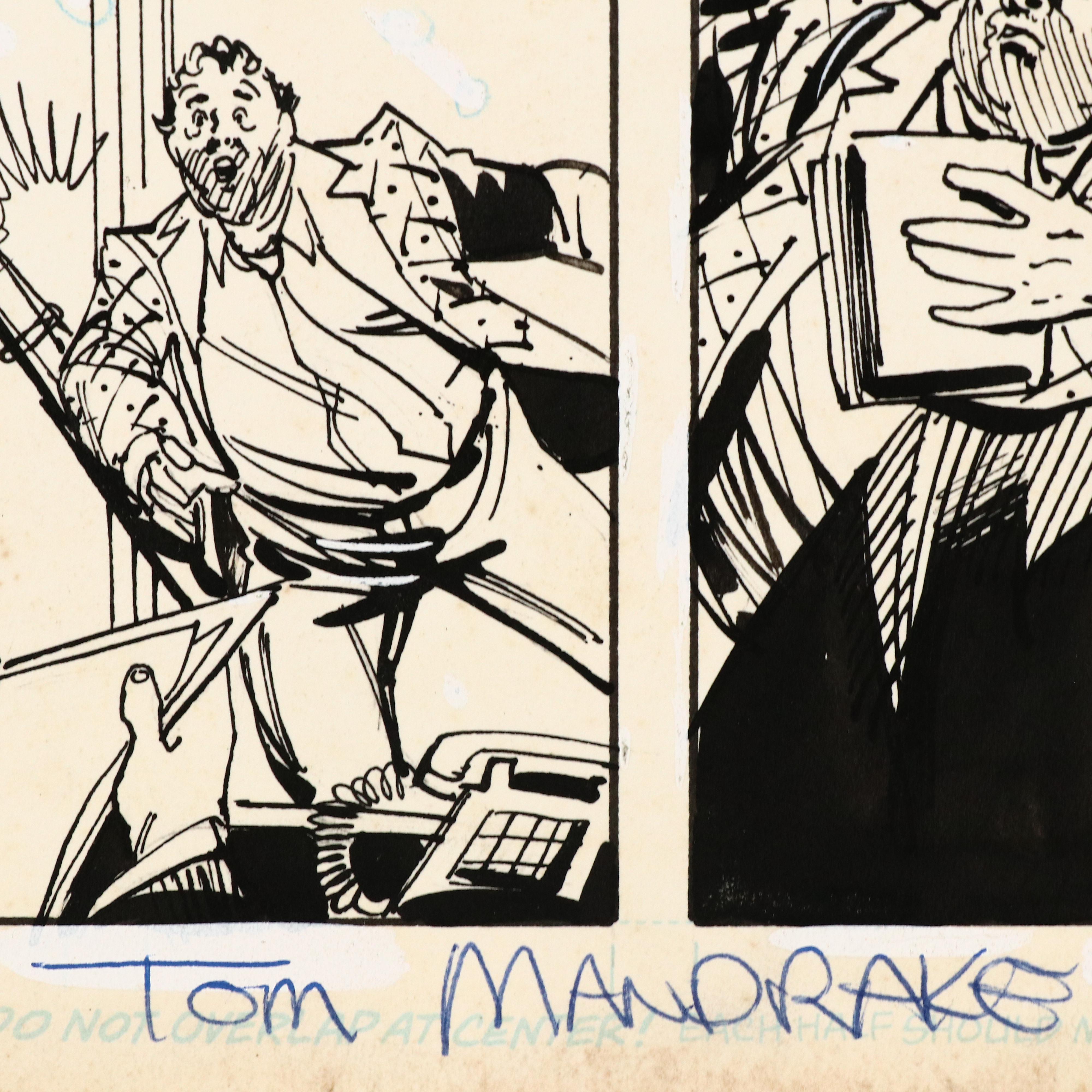 Tom Mandrake Pen and Ink Comic Page Spread for "Batman" Issue #395