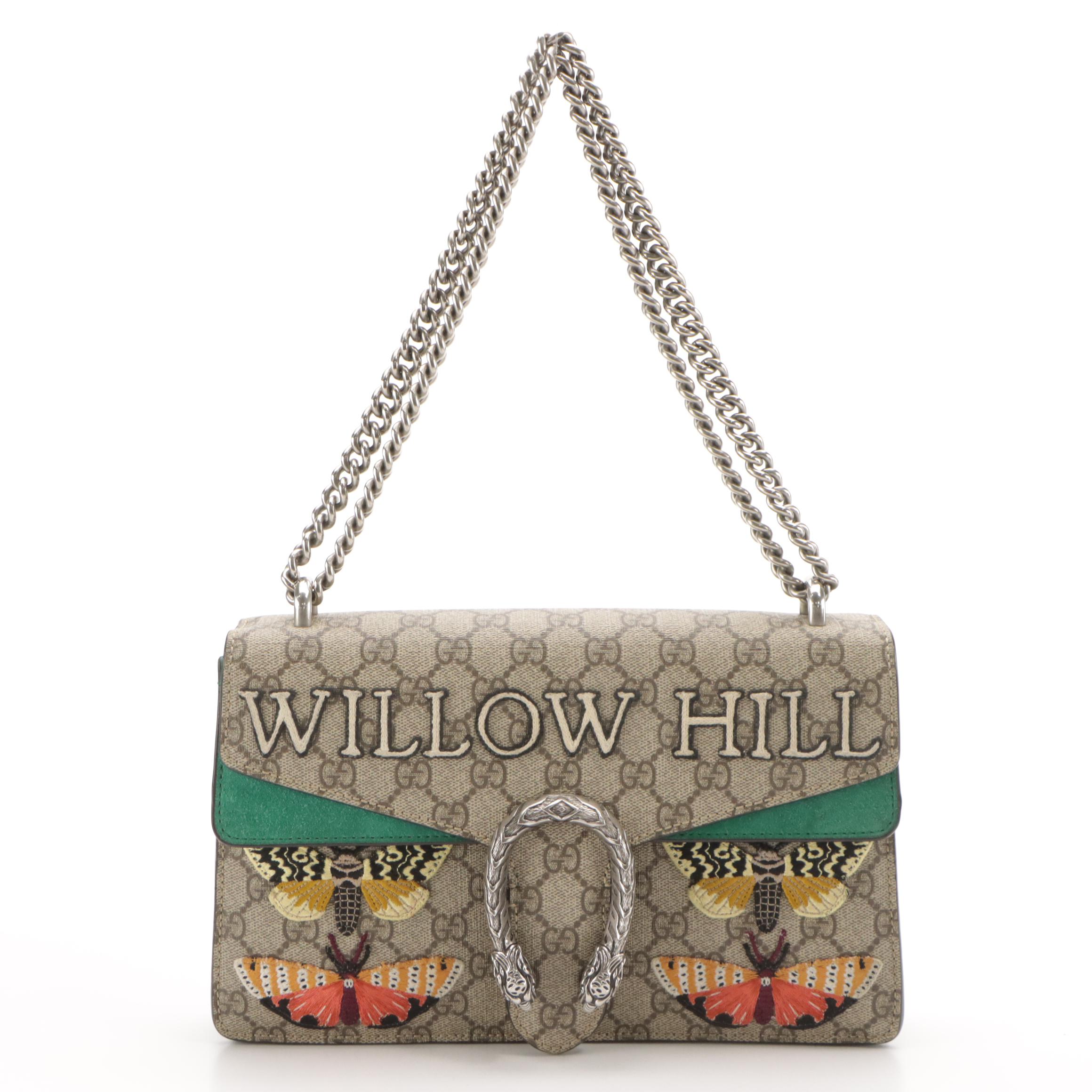Gucci Embroidered Willow Hill GG Supreme Dionysus Shoulder Bag
