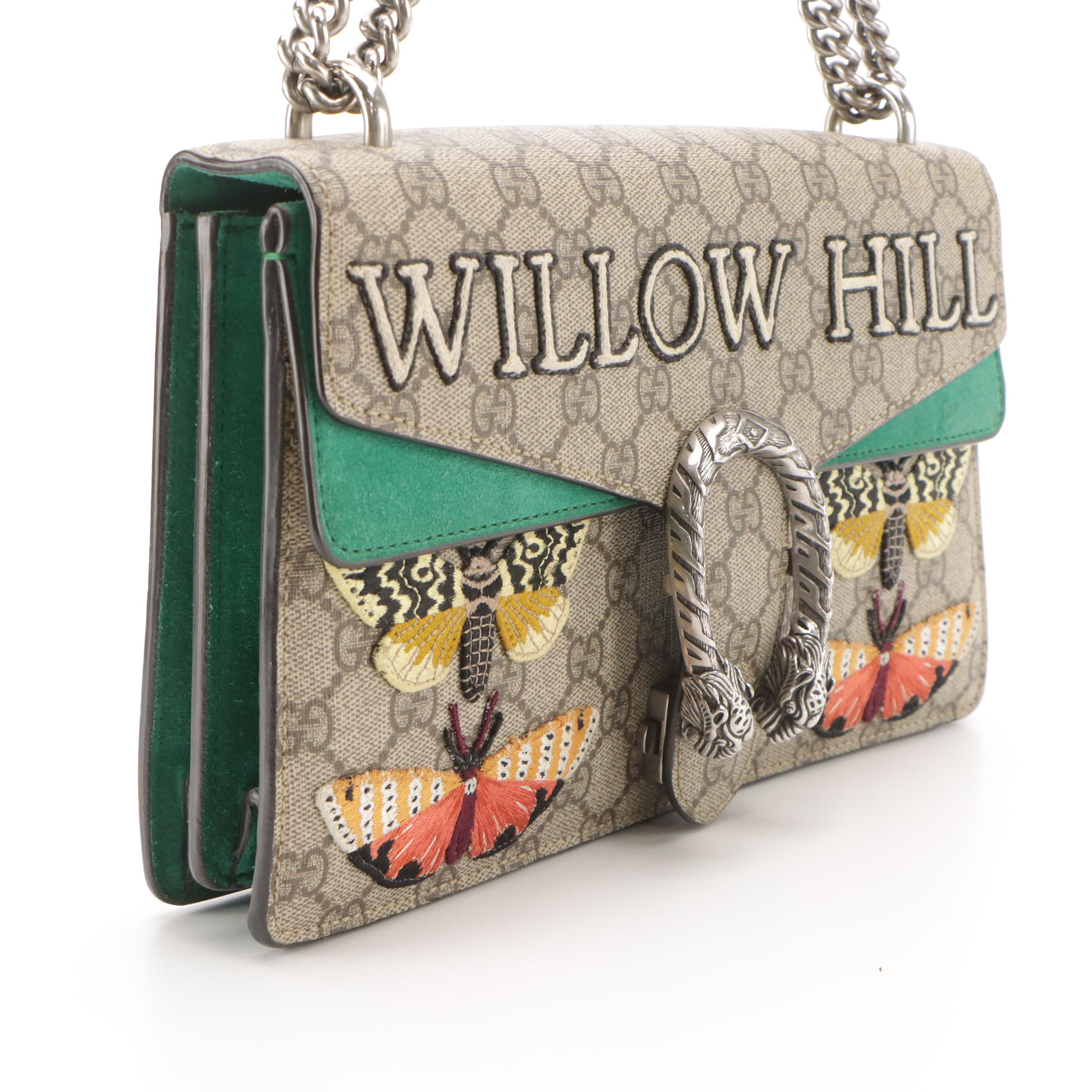 Gucci Embroidered Willow Hill GG Supreme Dionysus Shoulder Bag