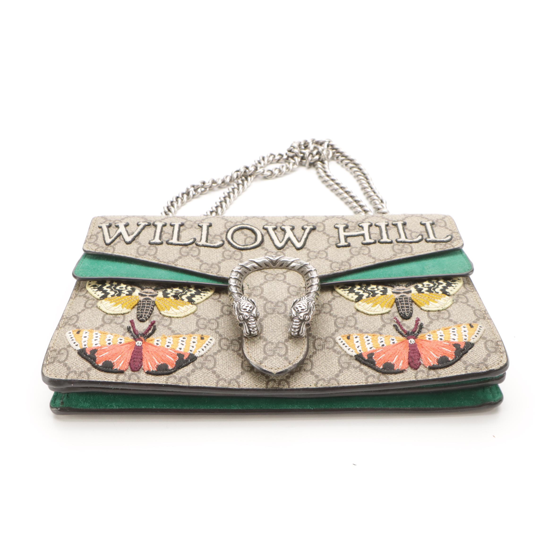 Gucci Embroidered Willow Hill GG Supreme Dionysus Shoulder Bag