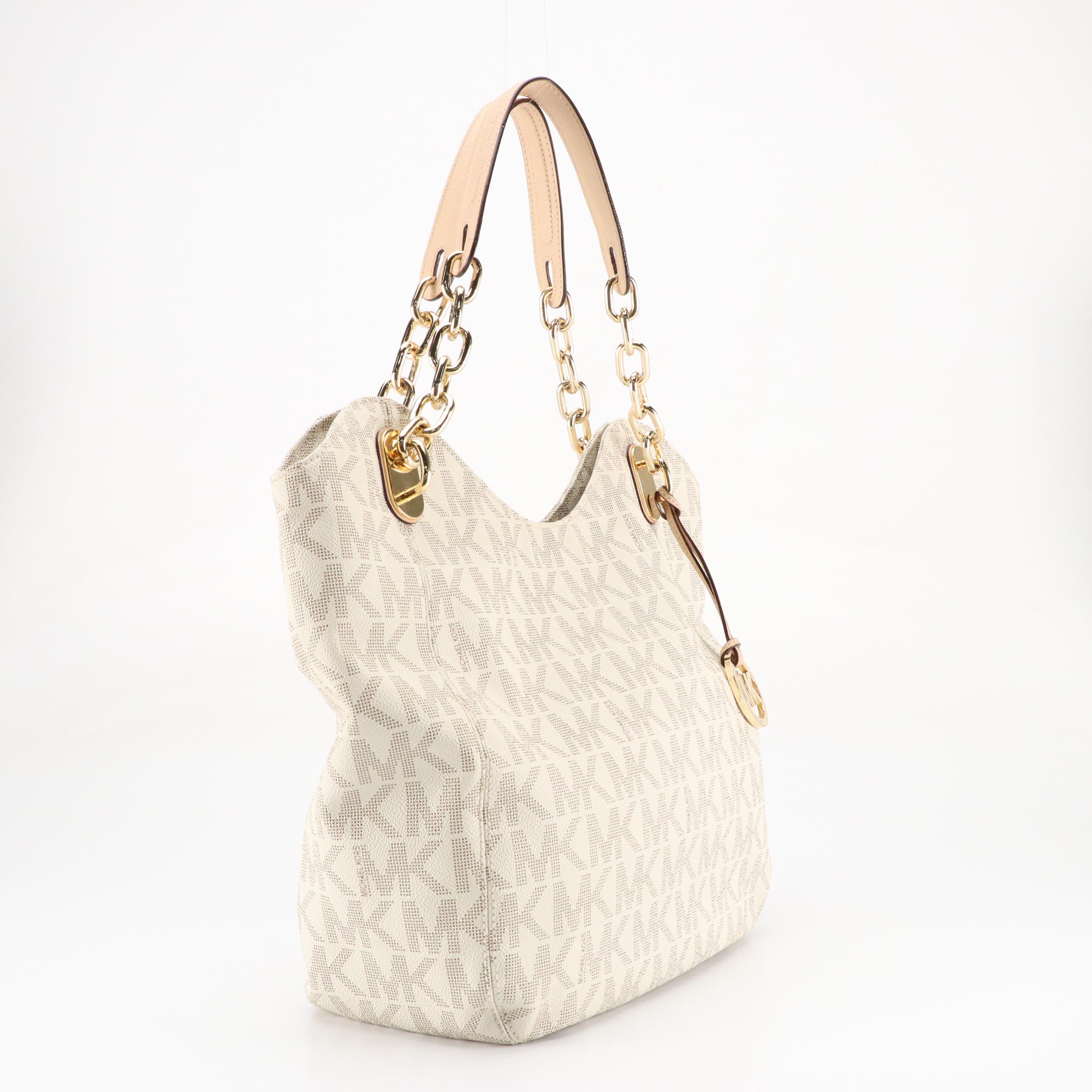 Michael Kors Signature Canvas Hobo Bag, Tory Burch Orange Patent Leather Sandals