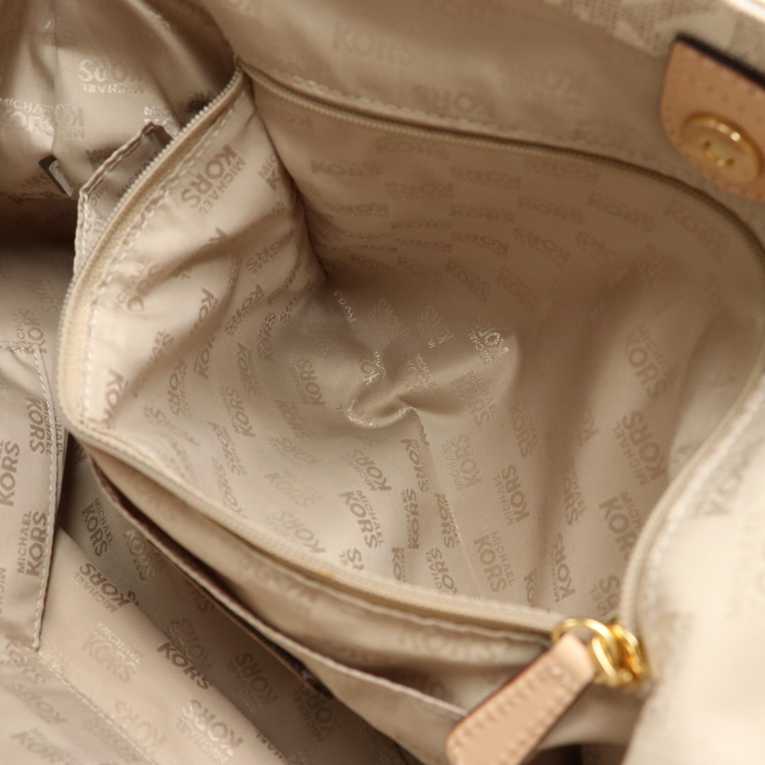 Michael Kors Signature Canvas Hobo Bag, Tory Burch Orange Patent Leather Sandals