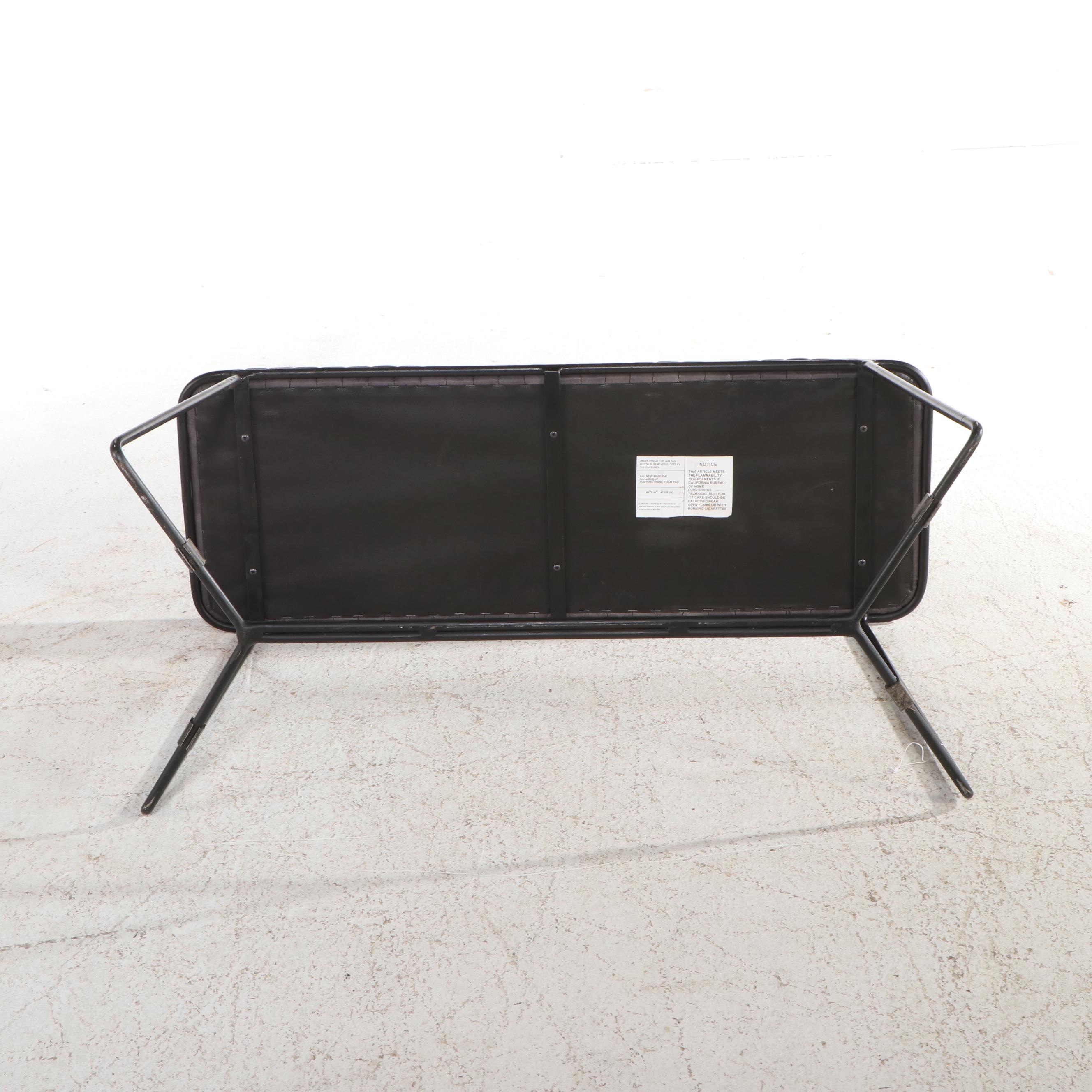 Channel Tufted Vinyl Upholstered Wire Bench