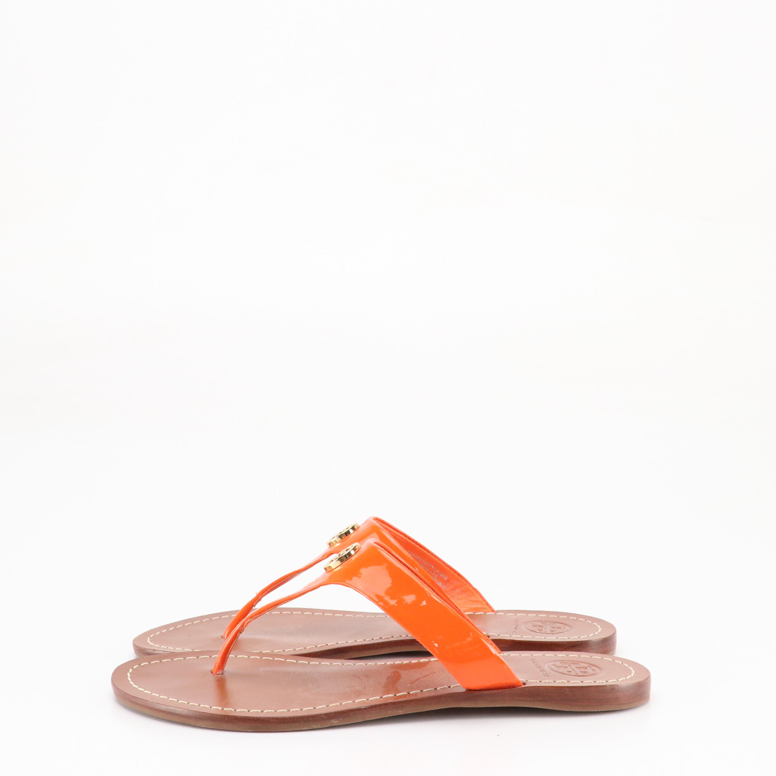 Michael Kors Signature Canvas Hobo Bag, Tory Burch Orange Patent Leather Sandals