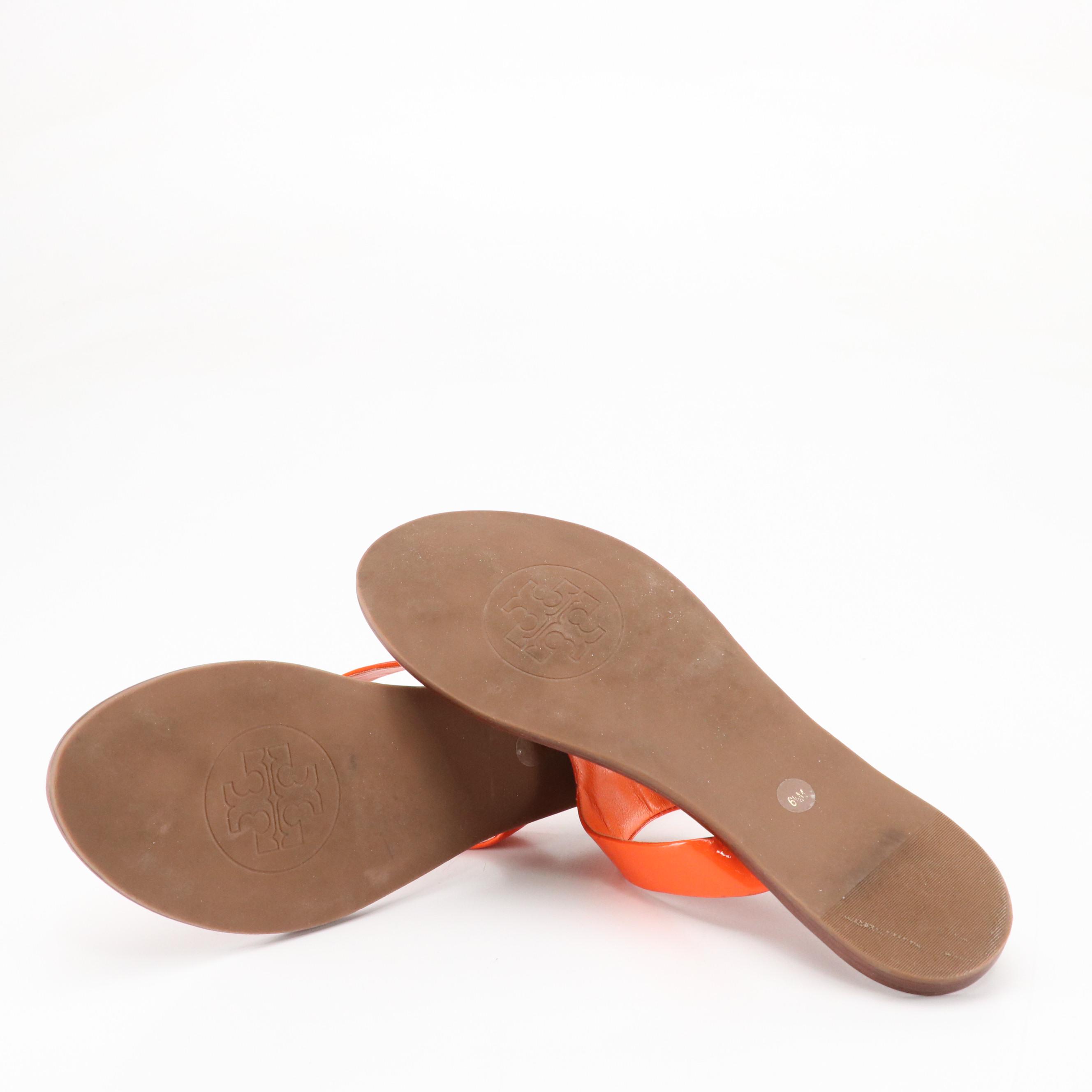 Michael Kors Signature Canvas Hobo Bag, Tory Burch Orange Patent Leather Sandals