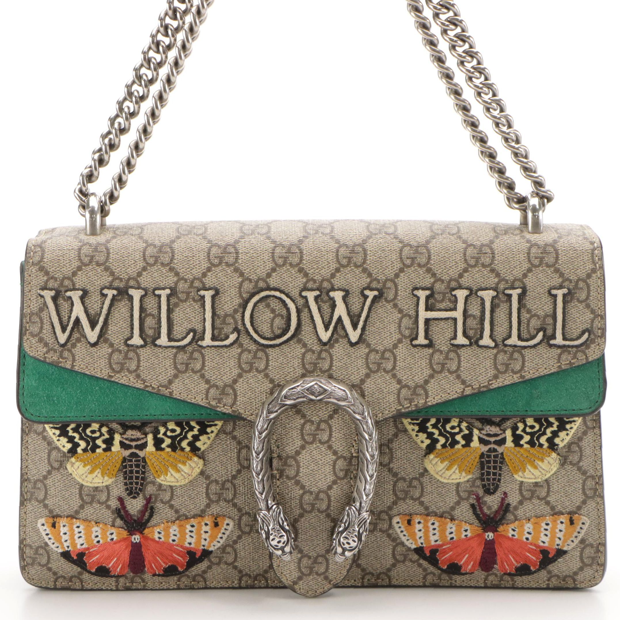 Gucci Embroidered Willow Hill GG Supreme Dionysus Shoulder Bag