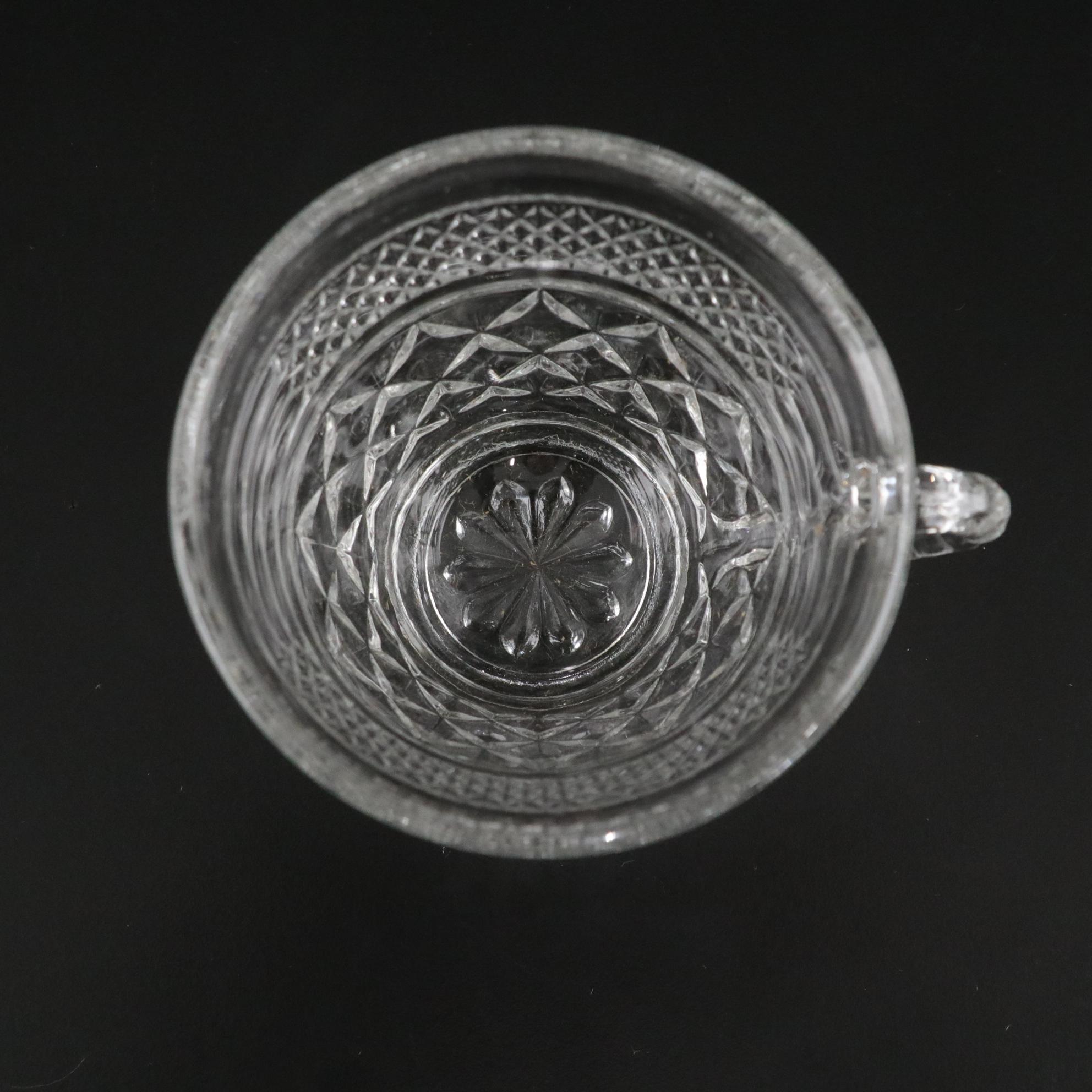 Anchor Hocking "Wexford" Glass Set of Punch Bowl and Cups