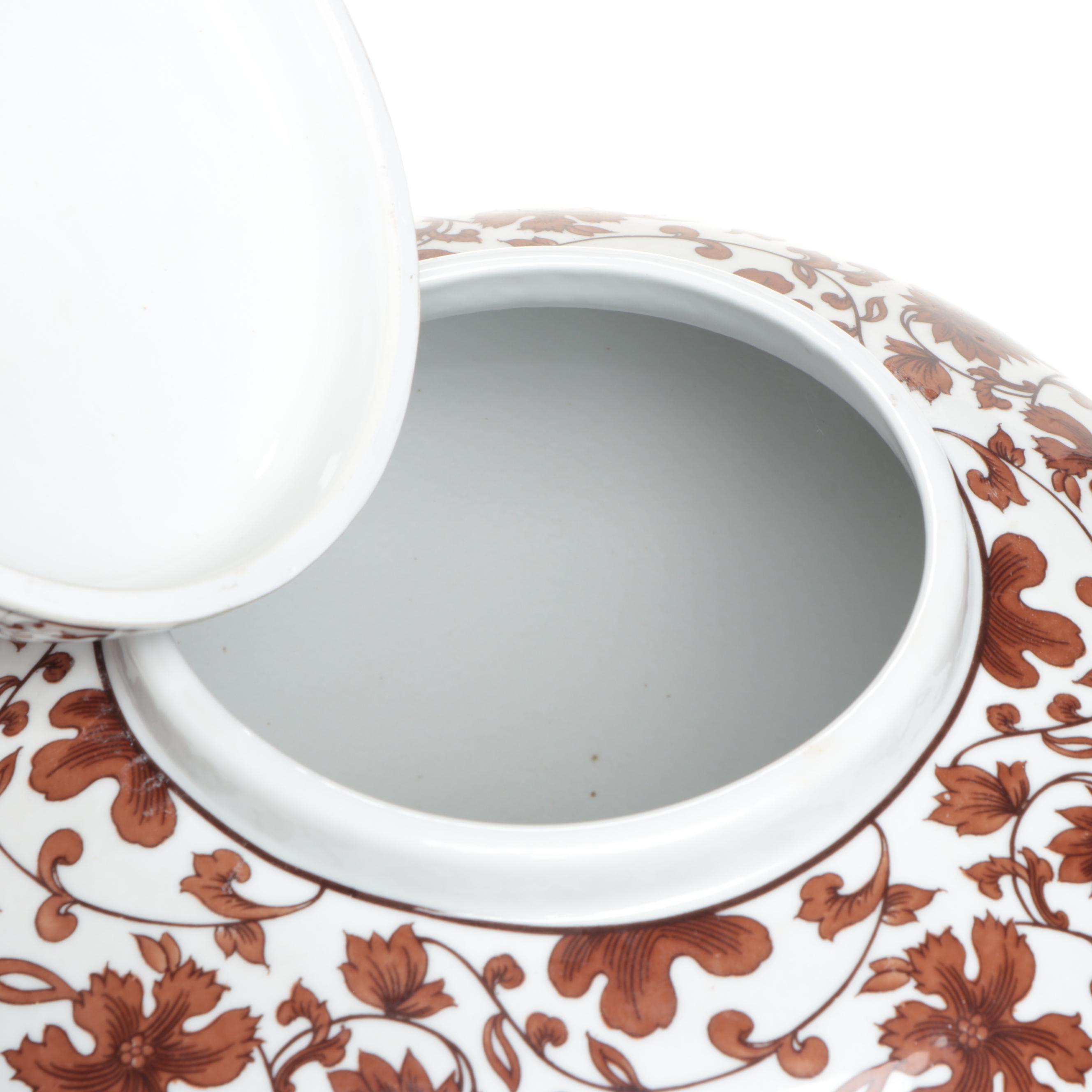 Williams-Sonoma House Russet on White Porcelain Ginger Jar