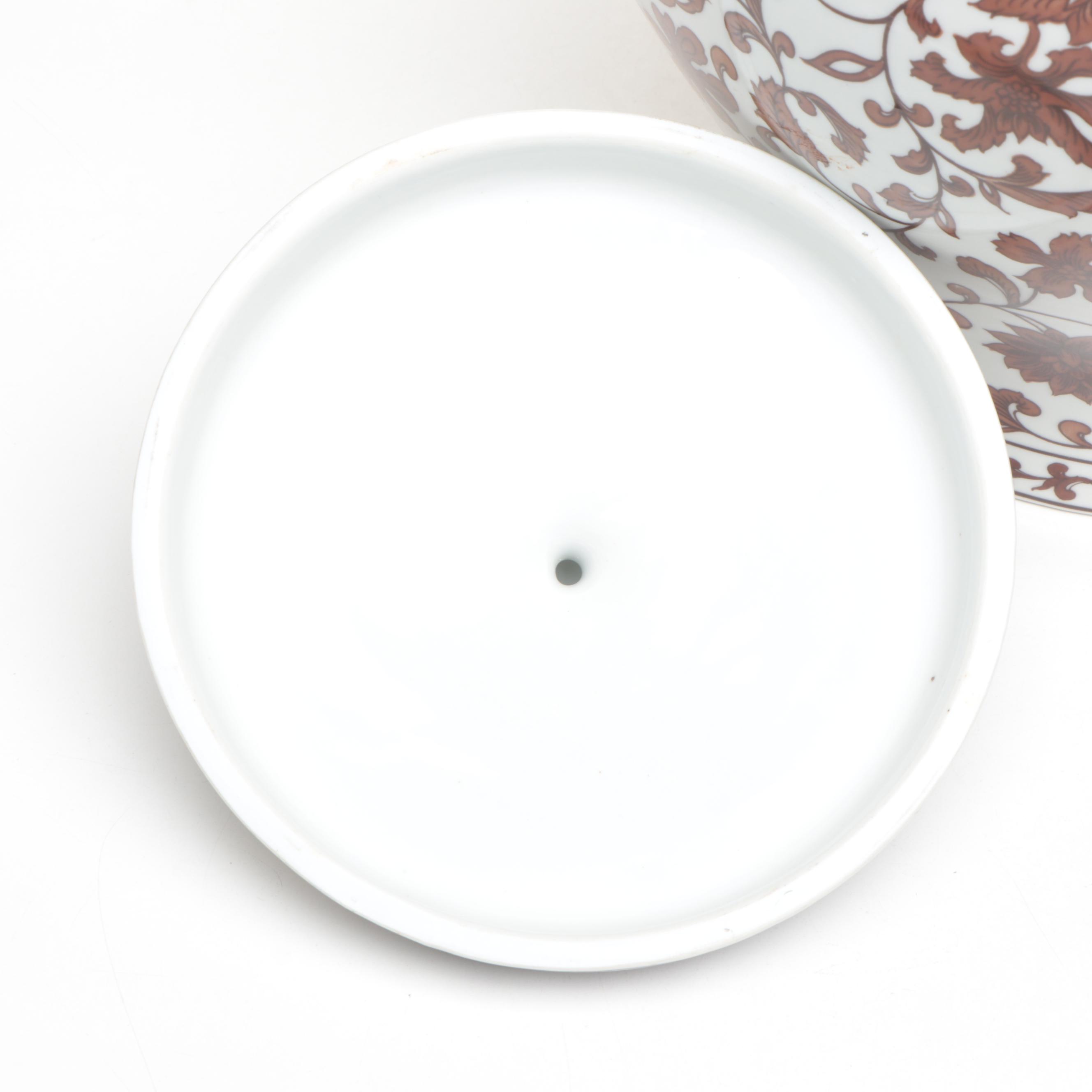 Williams-Sonoma House Russet on White Porcelain Ginger Jar