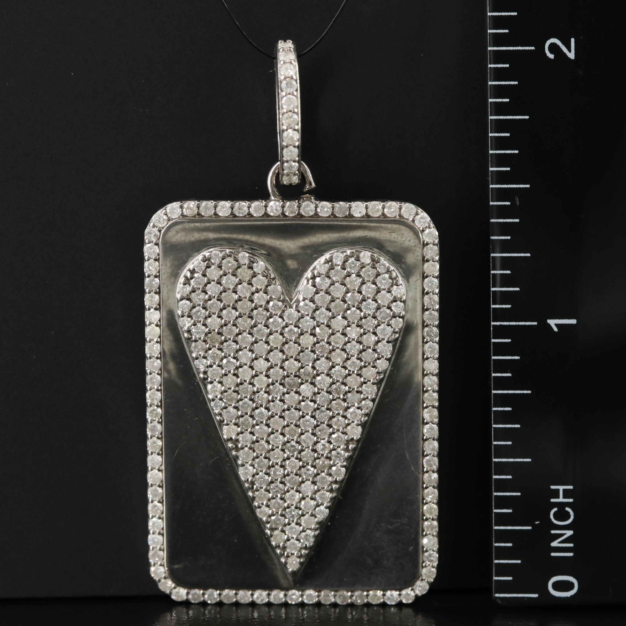 Sheryl Lowe Sterling Diamond Heart Pendant